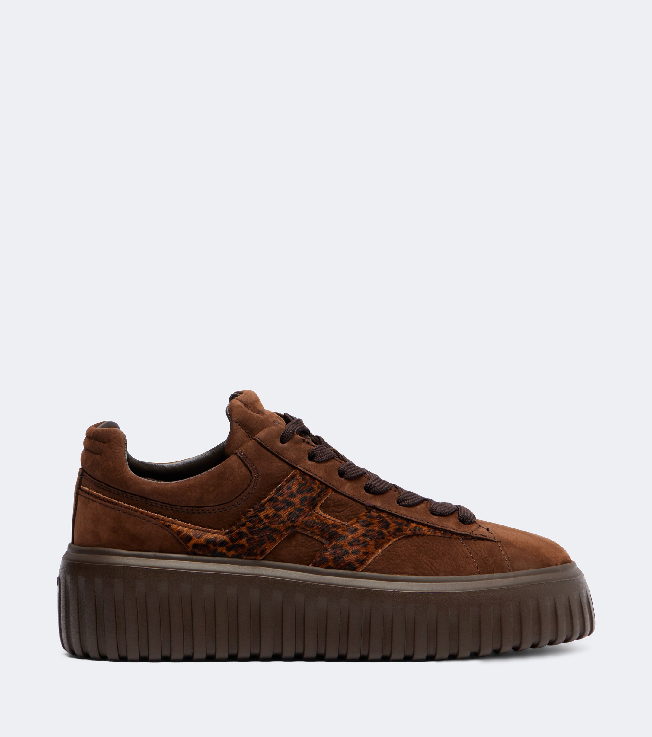 Hogan Hogan H645 fur-trimmed leather platform sneakers