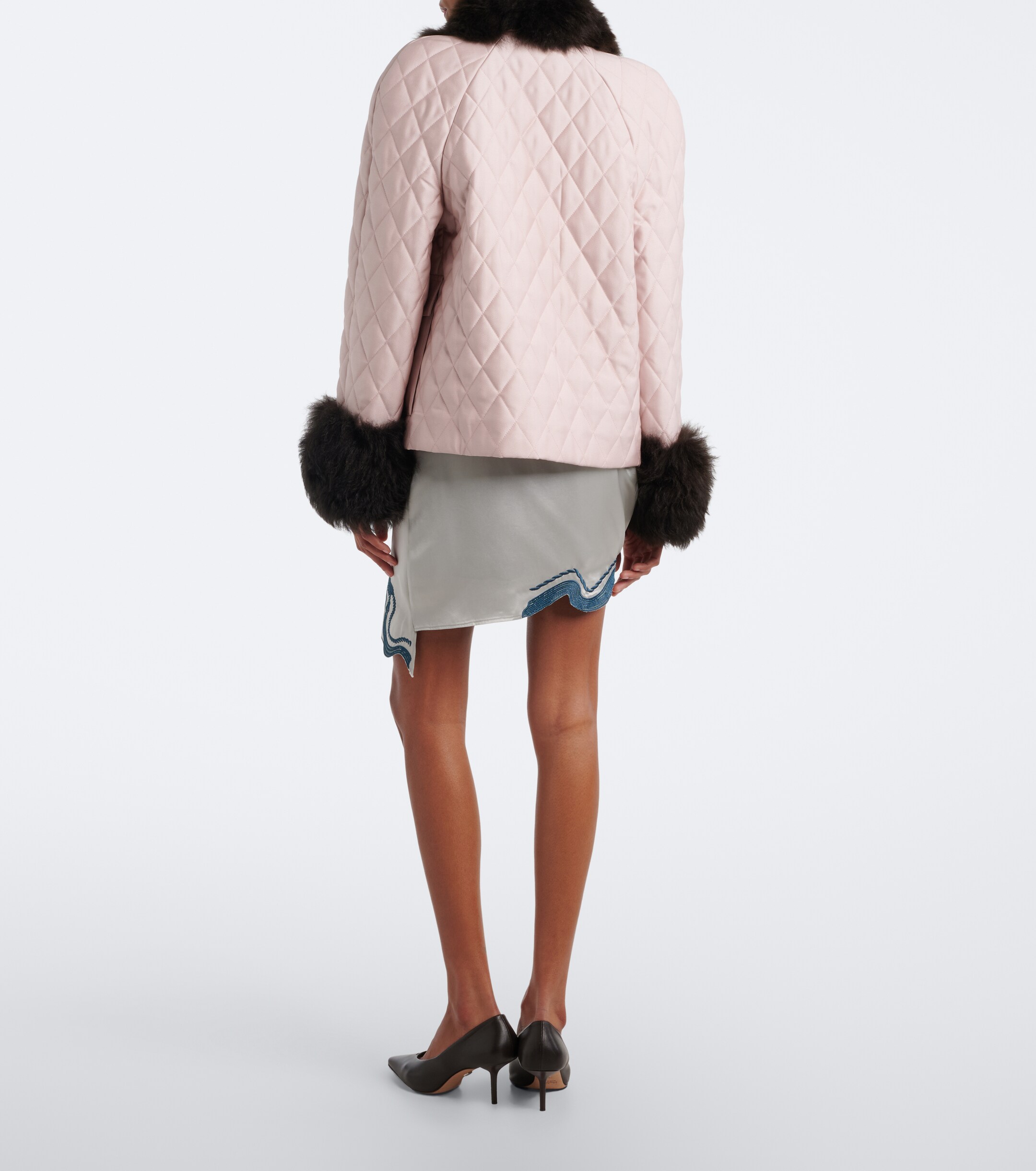 Jacques Wei Jacques Wei Embroidered satin miniskirt