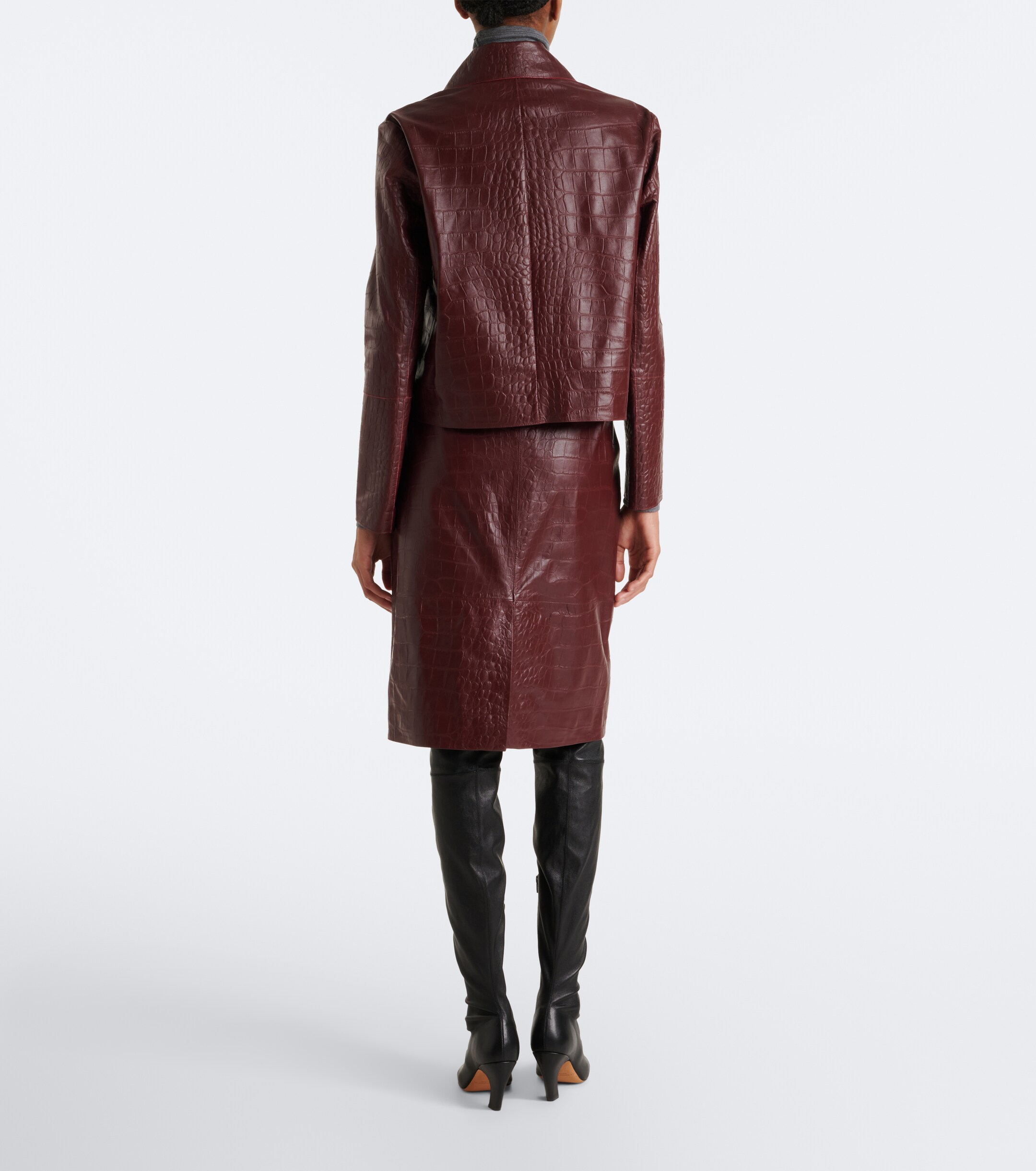 ARMA Arma Nathaly croc-effect leather midi skirt