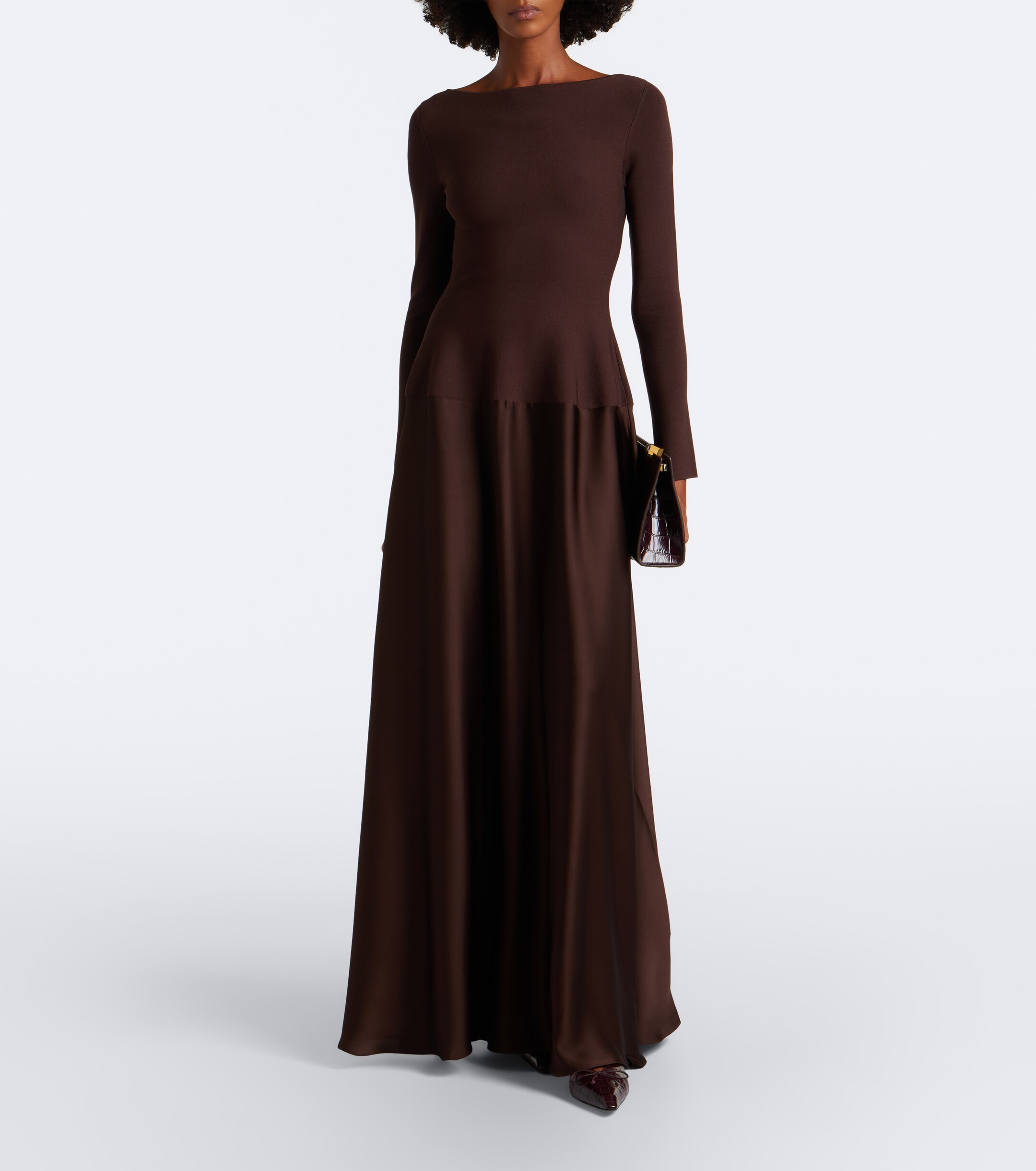 SIMKHAI Simkhai Paola knitted satin gown