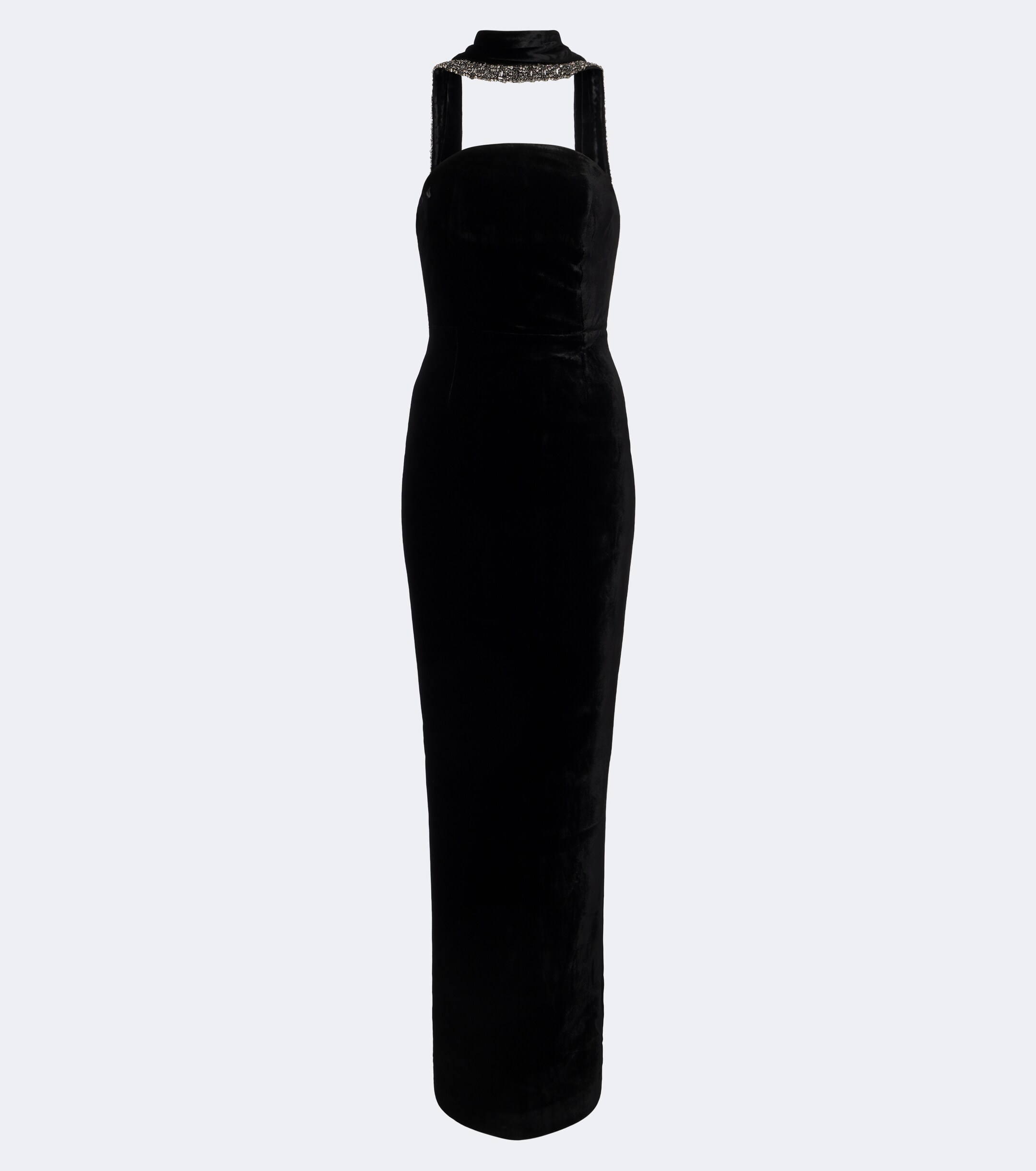 Roland Mouret Roland Mouret Embellished halterneck velvet gown