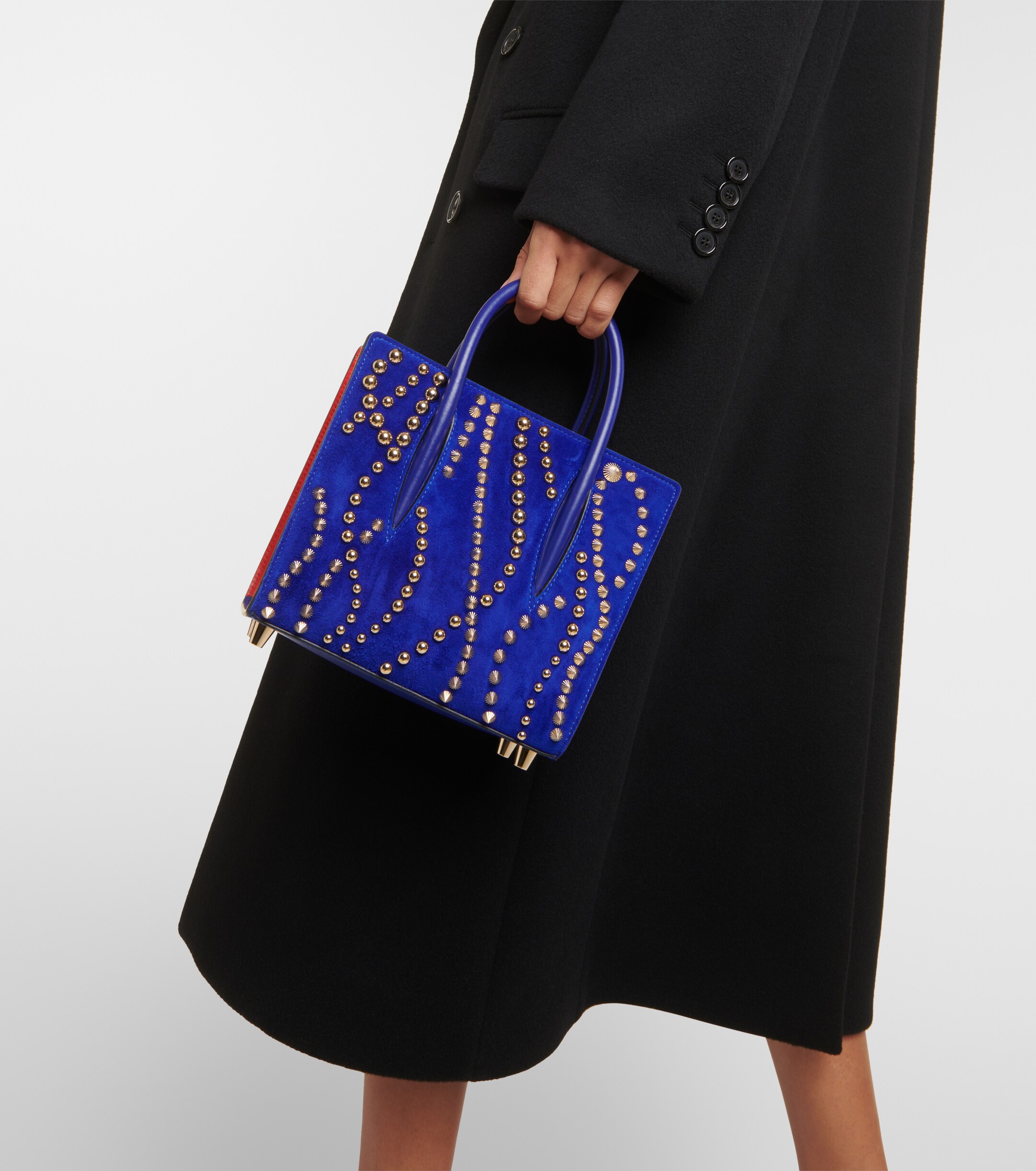 CHRISTIAN LOUBOUTIN Paloma Mini velour and leather tote bag