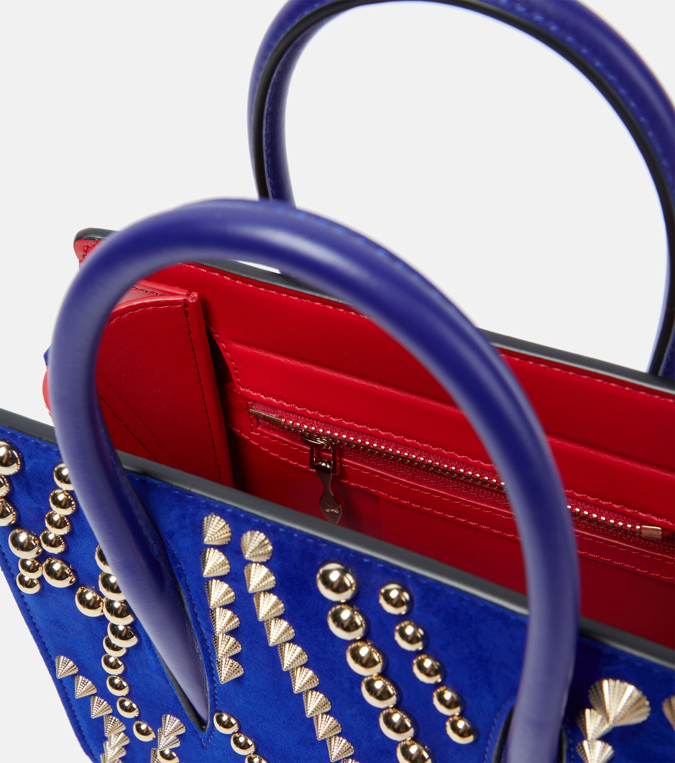 CHRISTIAN LOUBOUTIN Paloma Mini velour and leather tote bag