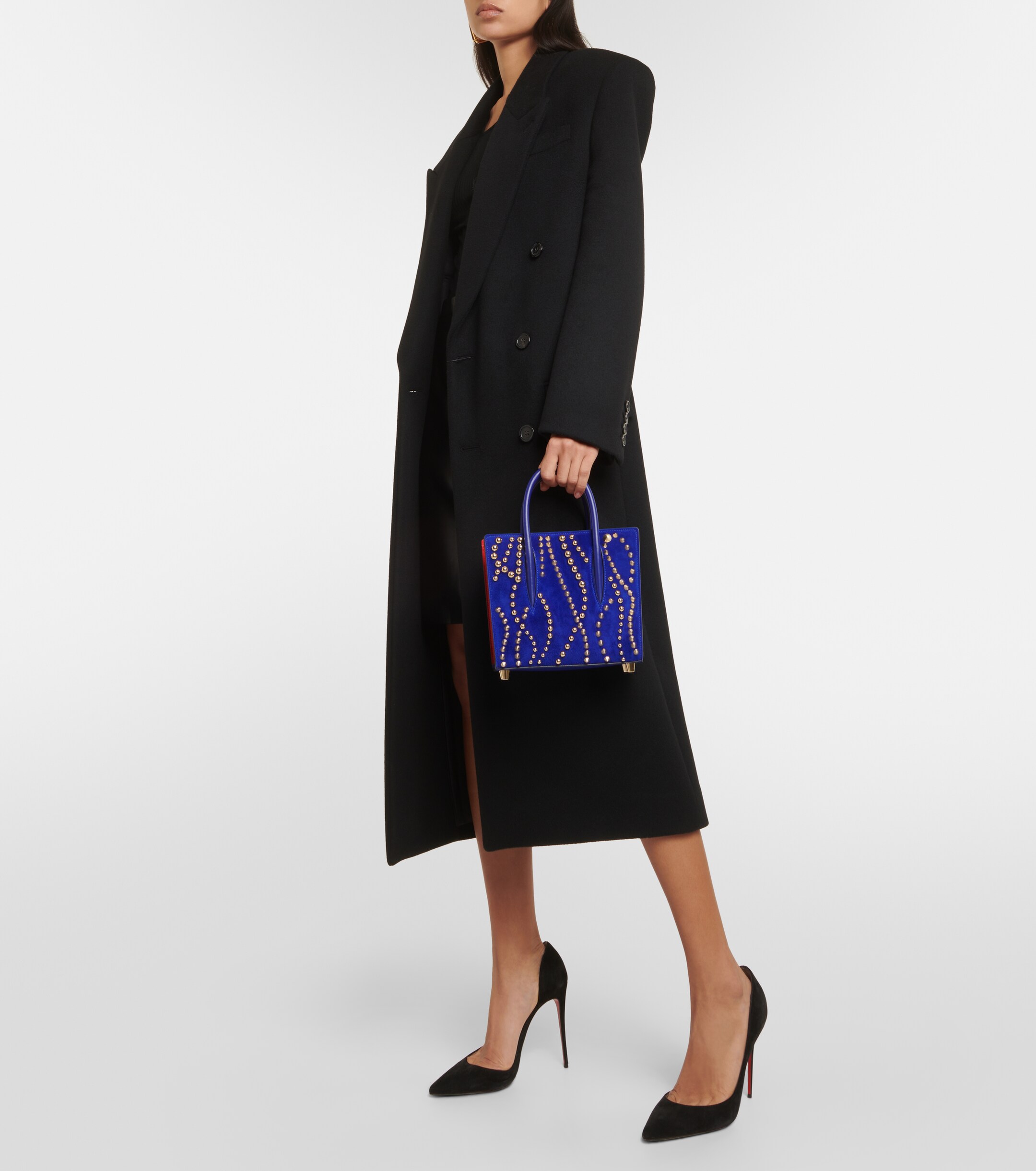CHRISTIAN LOUBOUTIN Paloma Mini velour and leather tote bag