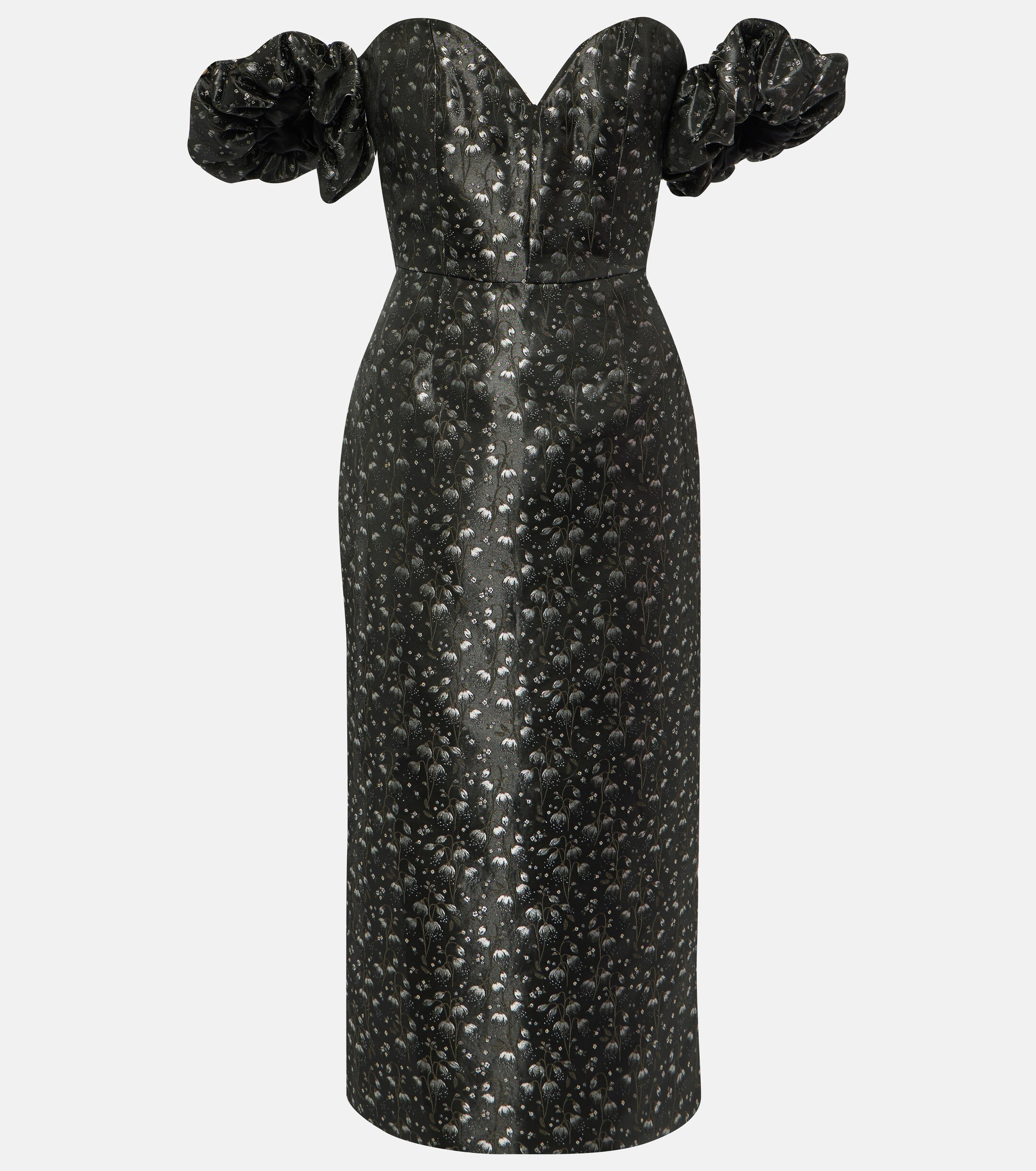Markarian Adelaide metallic brocade midi dress thumbnail