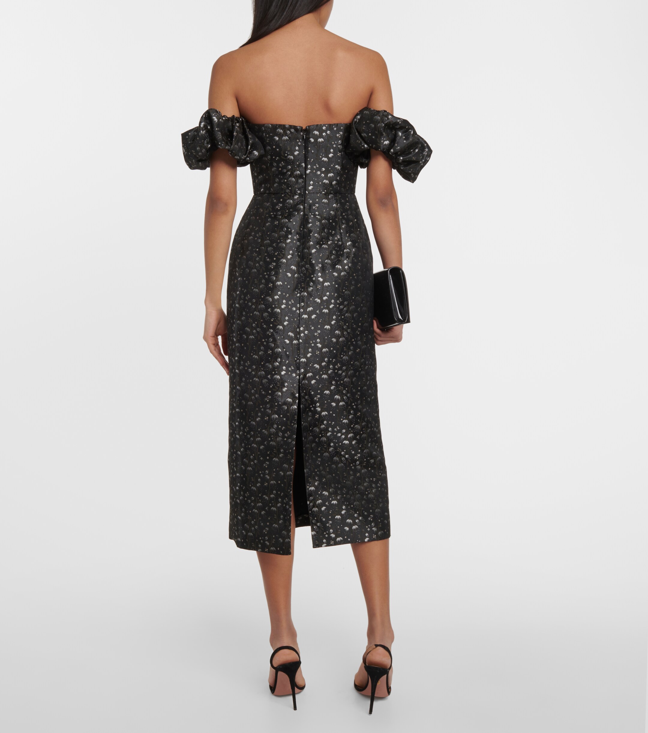 Markarian Adelaide metallic brocade midi dress thumbnail