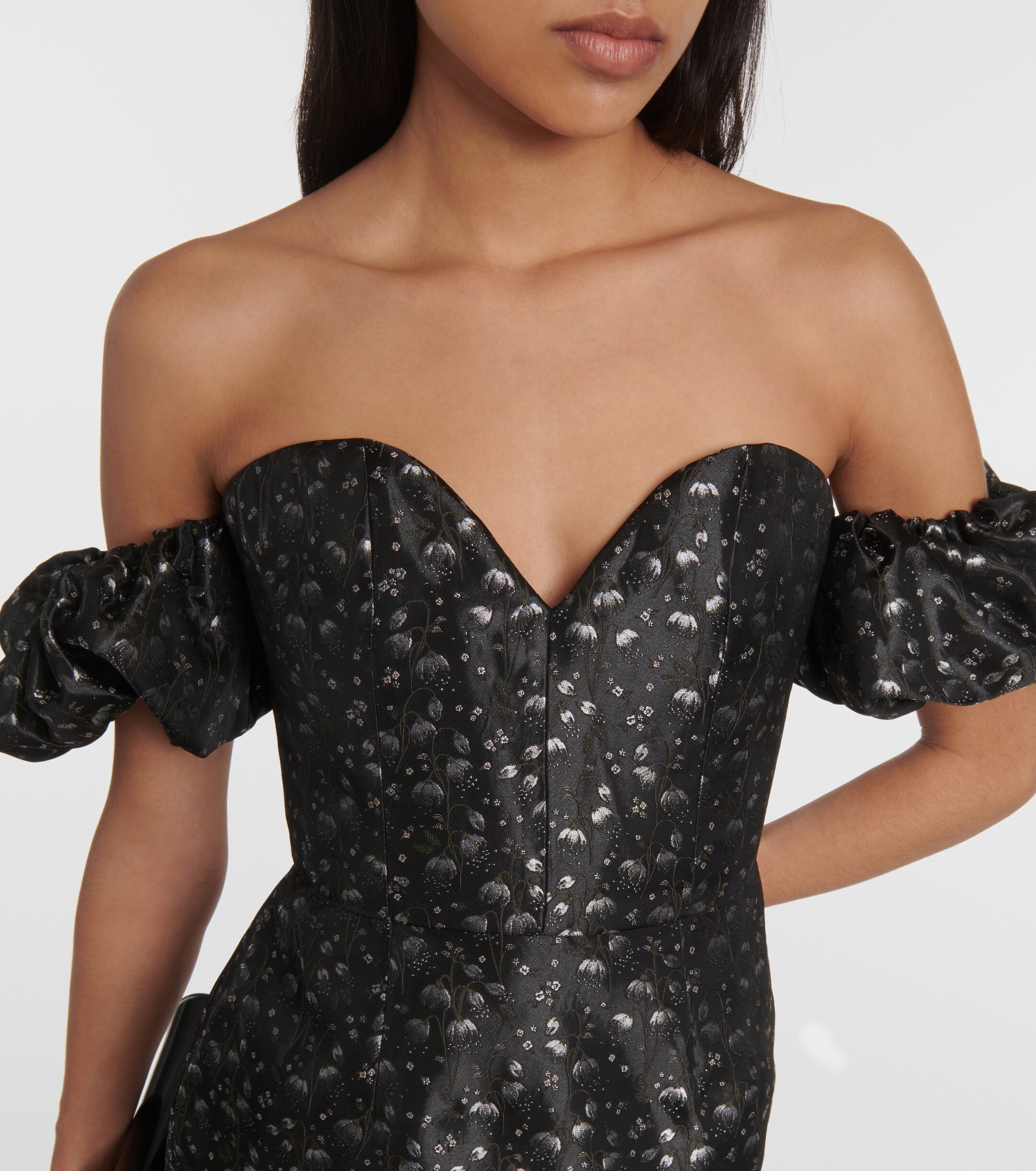 Markarian Adelaide metallic brocade midi dress thumbnail