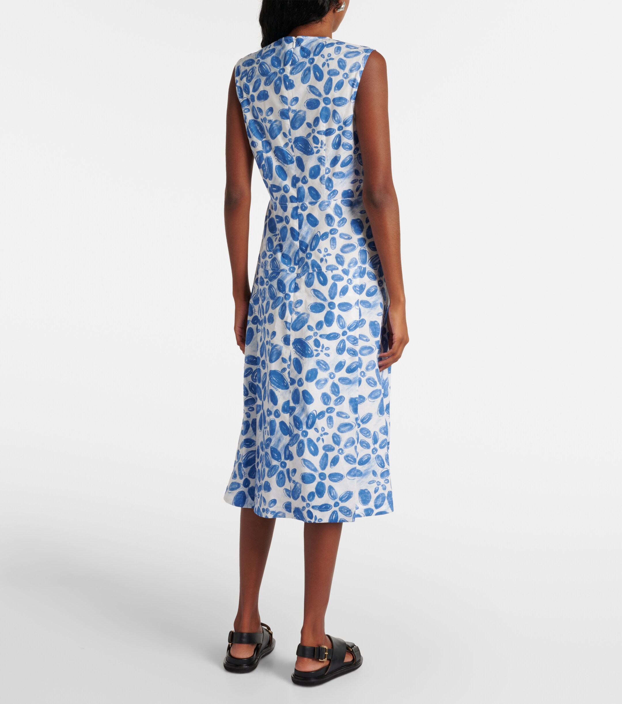 Marni Printed cotton midi dress thumbnail