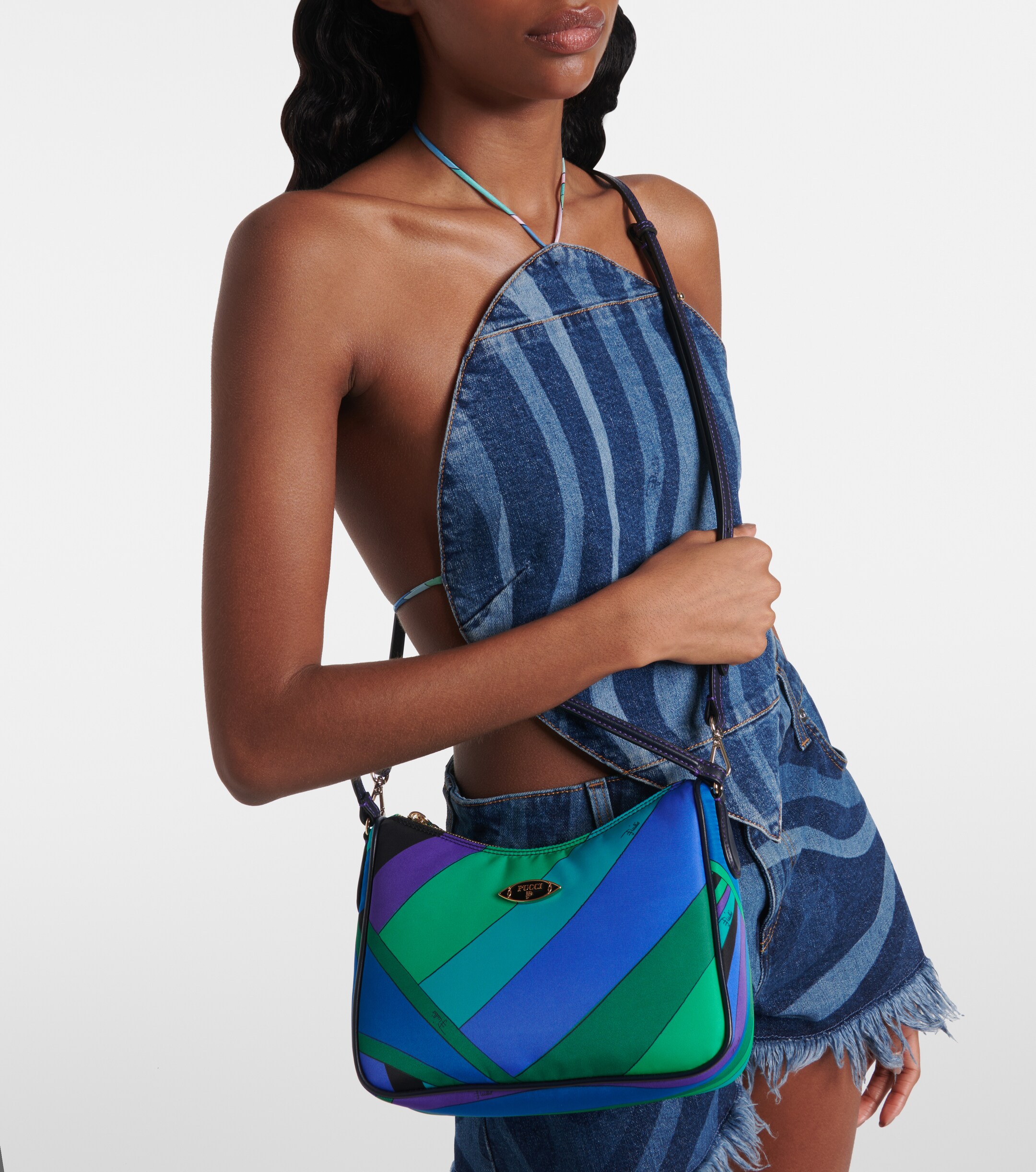 Pucci Yummy leather-trimmed shoulder bag