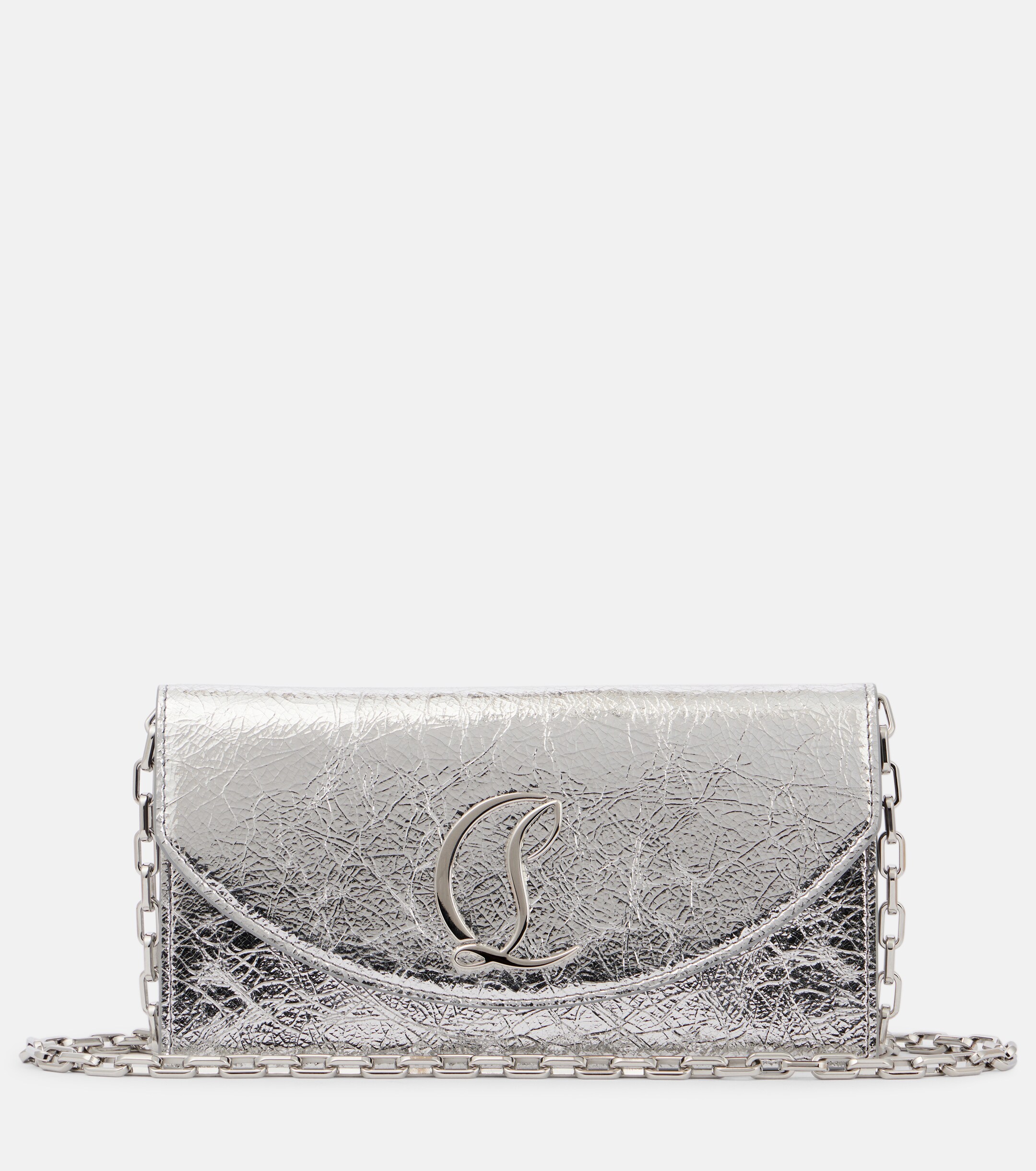 CHRISTIAN LOUBOUTIN Loubi54 metallic leather clutch