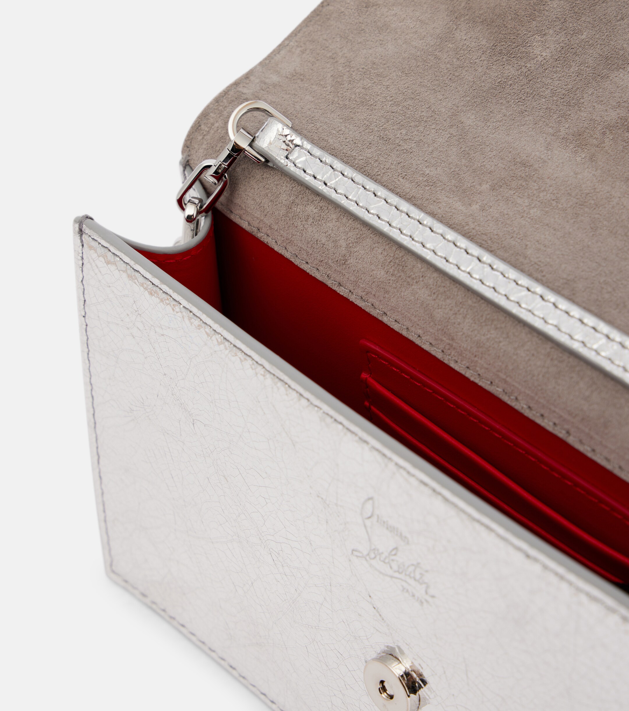 CHRISTIAN LOUBOUTIN Loubi54 metallic leather clutch