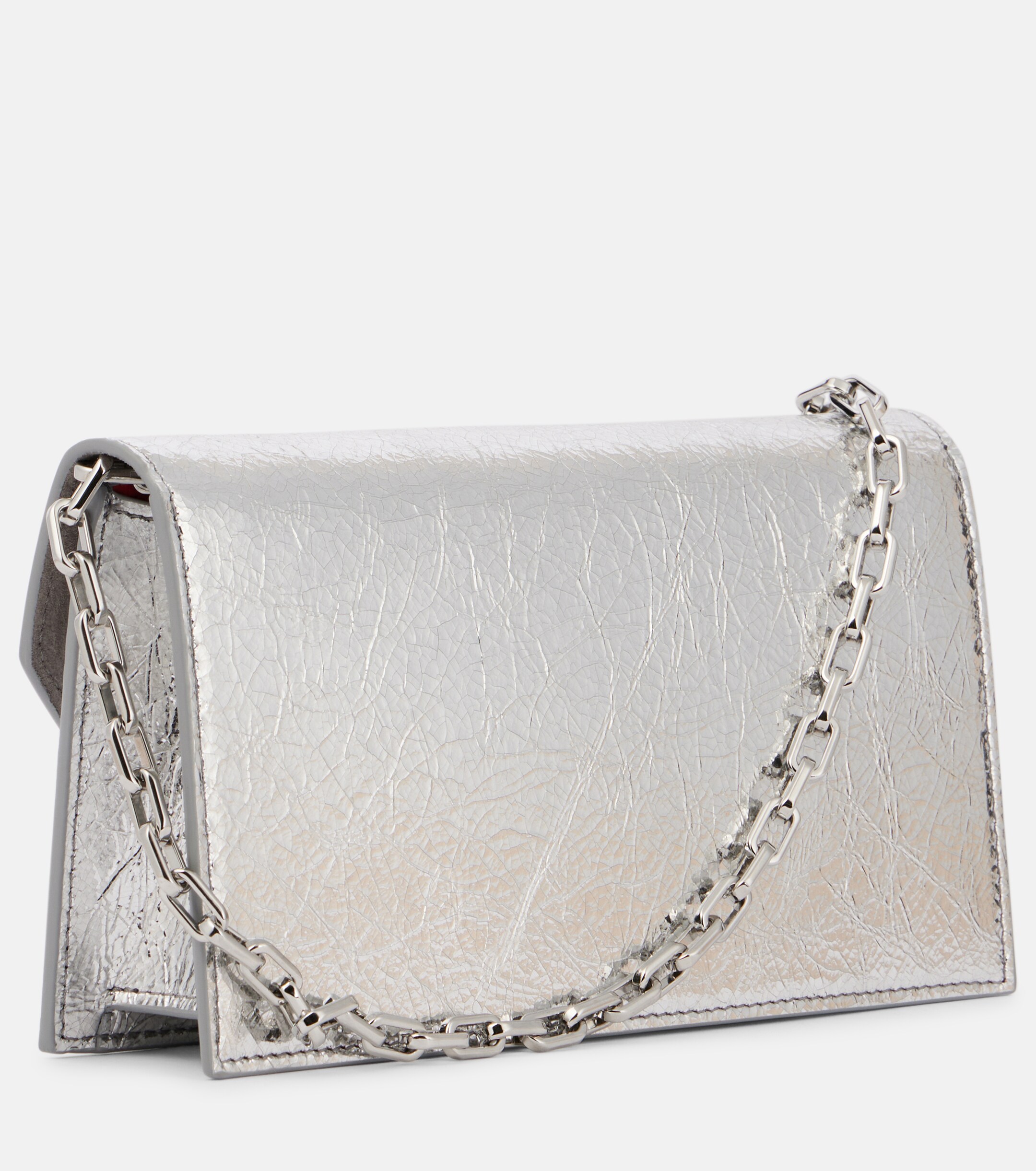CHRISTIAN LOUBOUTIN Loubi54 metallic leather clutch