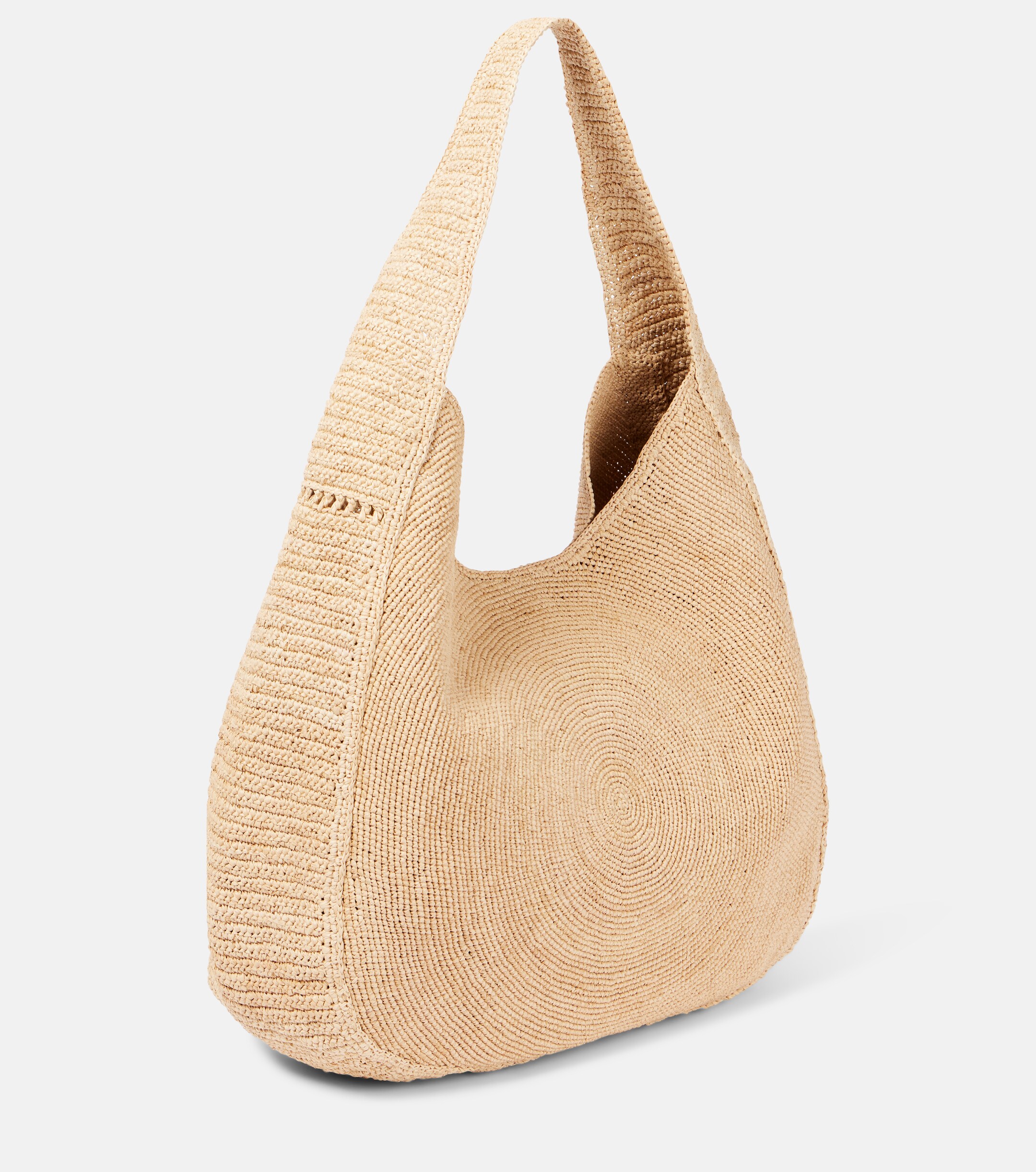Stella McCartney Logo embroidered raffia tote bag