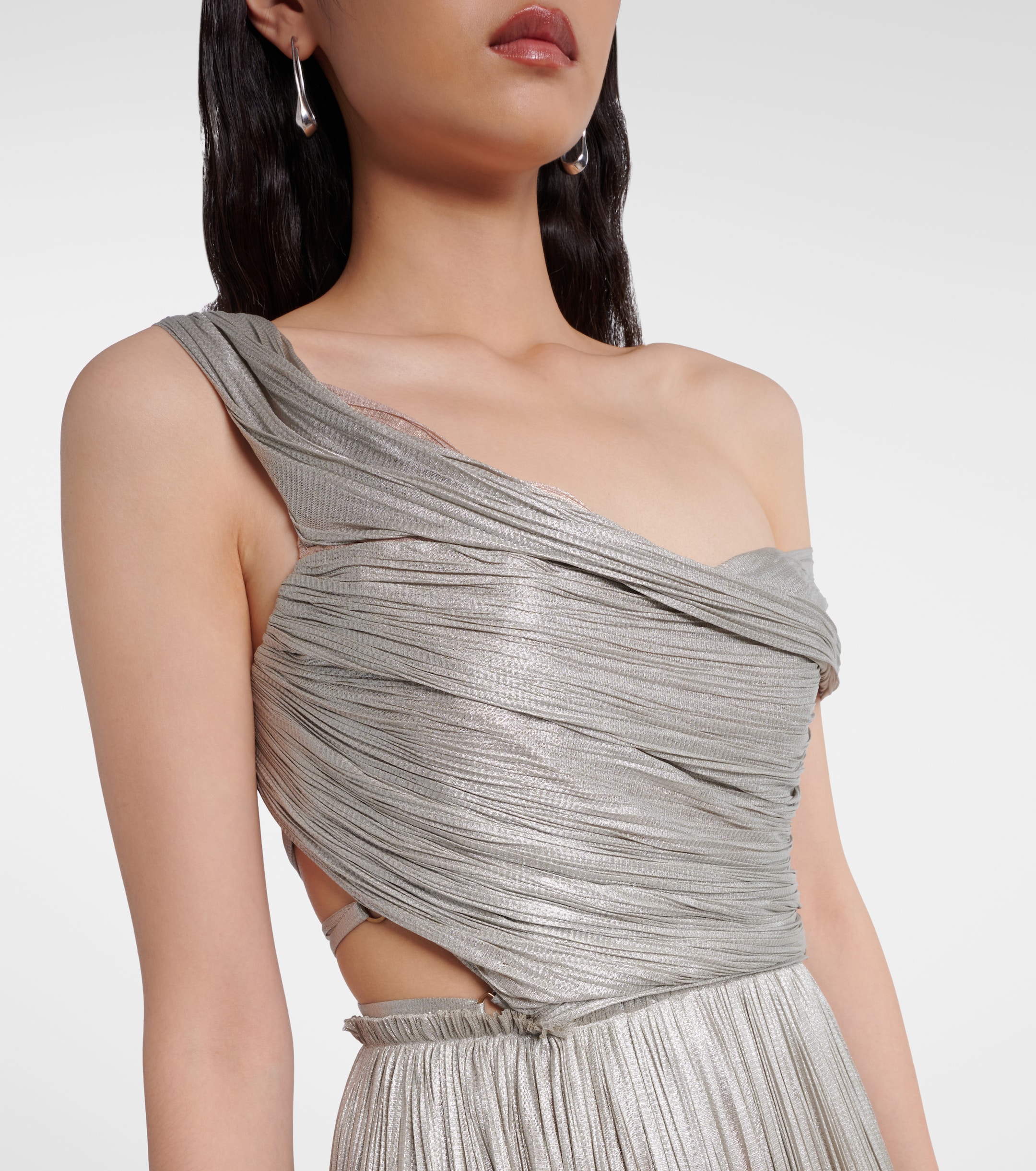 Maria Lucia Hohan Serene asymmetric silk mousseline gown