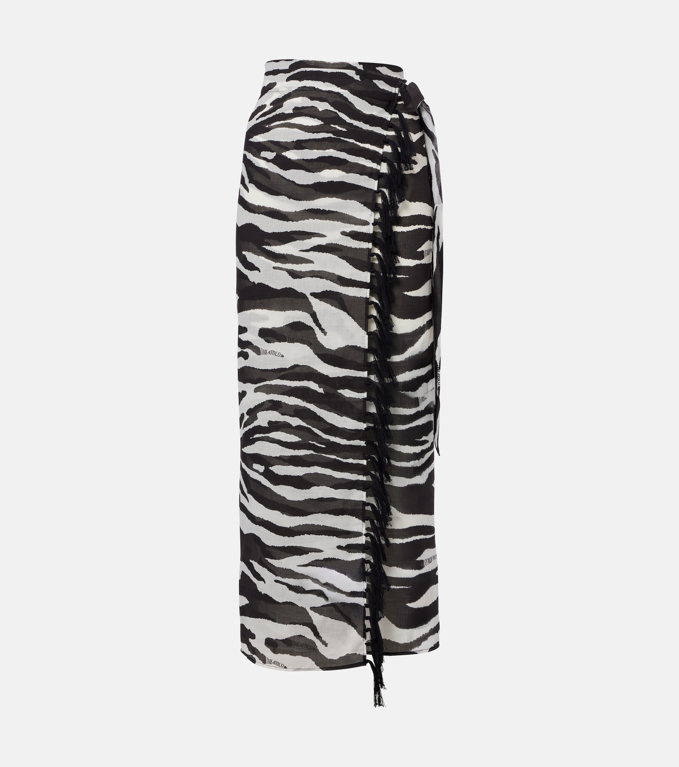 THE ATTICO The Attico Zebra-print cotton muslin beach cover-up
