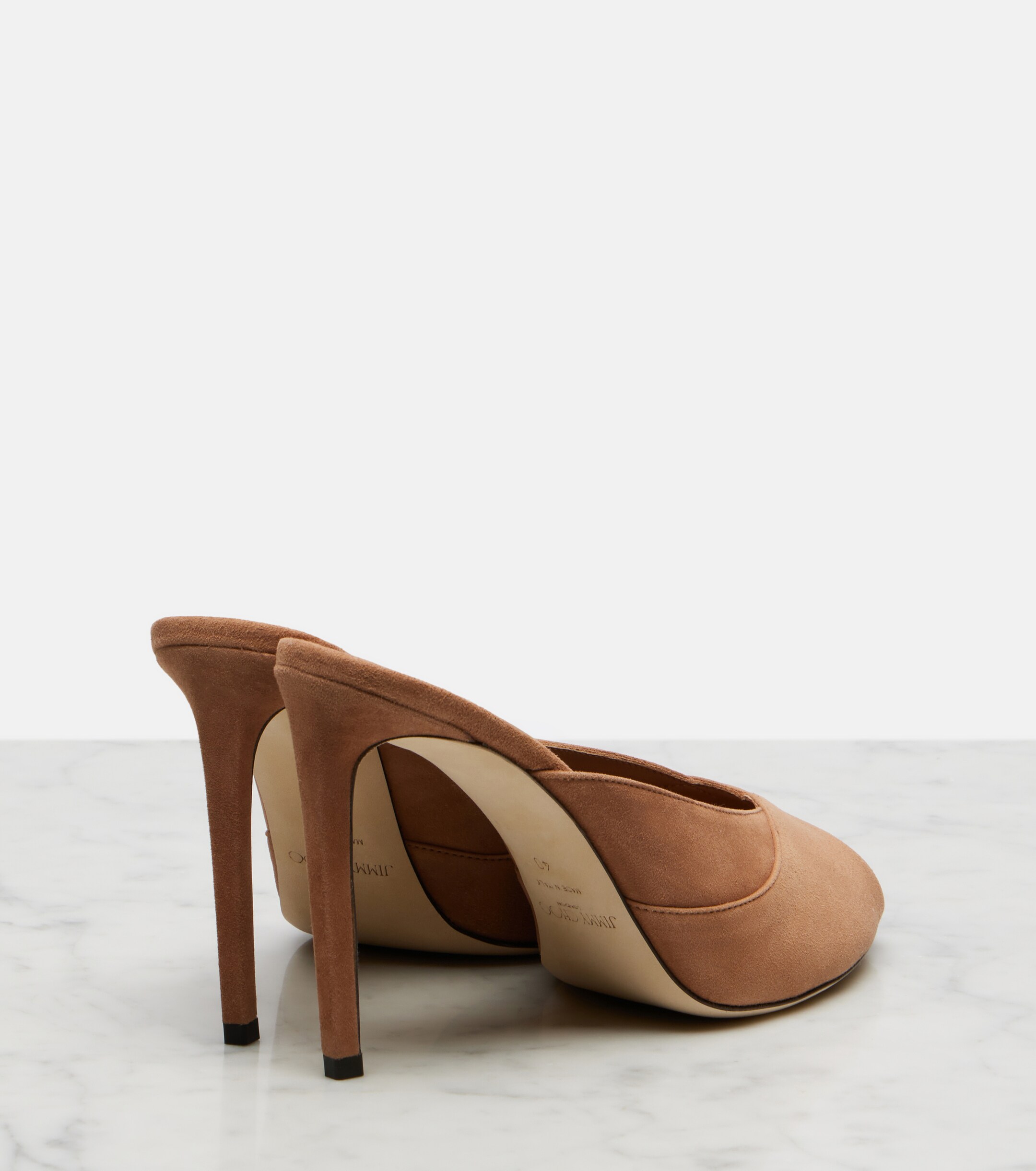 JIMMY CHOO Jimmy Choo Brigitte suede peep-toe mules