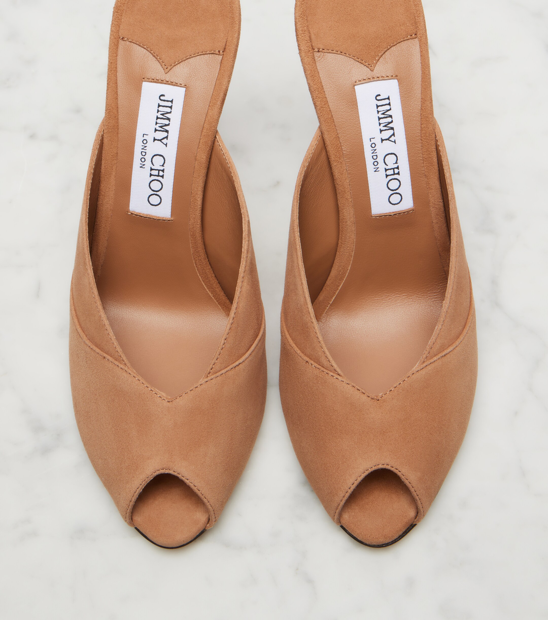 JIMMY CHOO Jimmy Choo Brigitte suede peep-toe mules