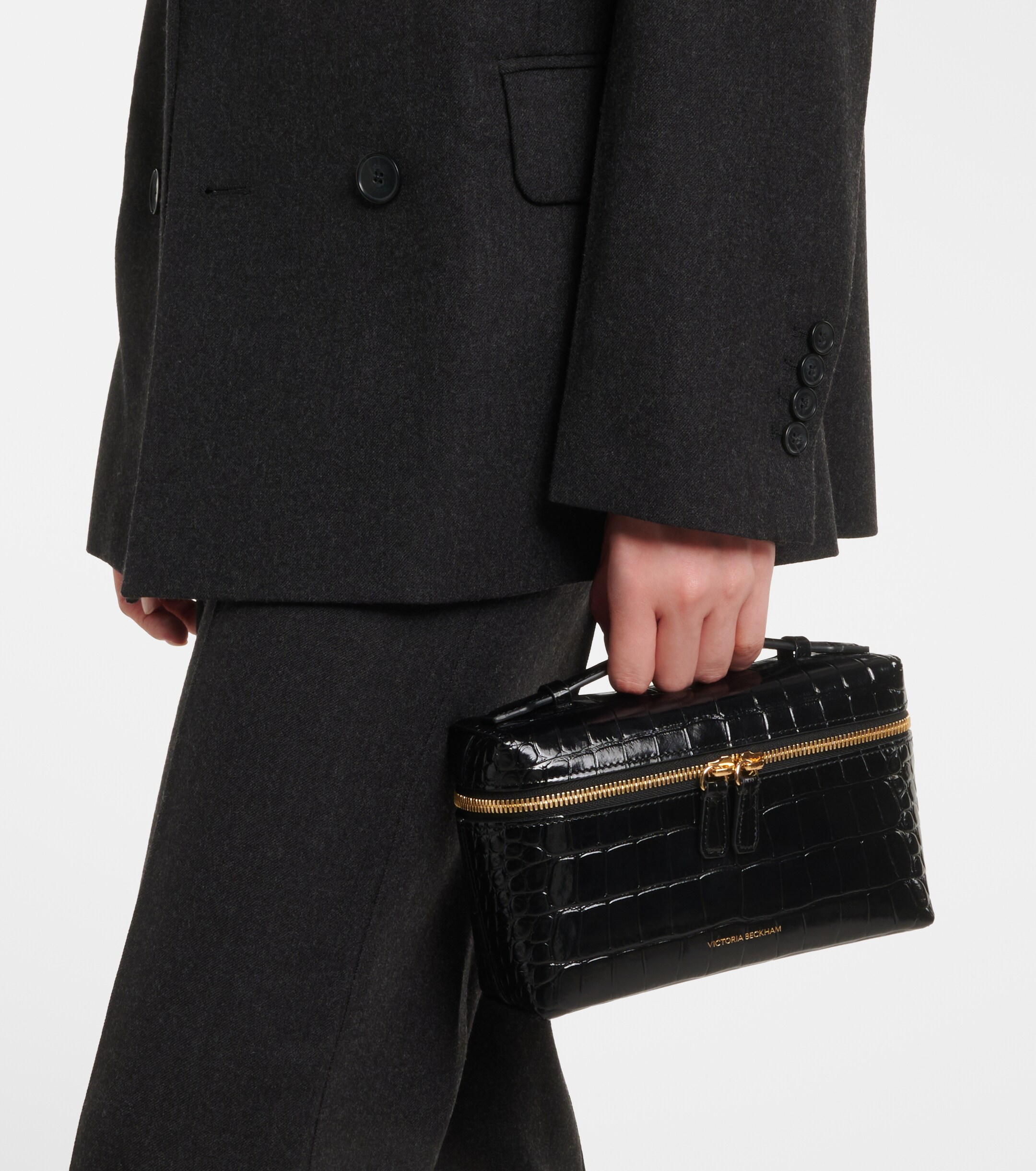 Victoria Beckham Vanity croc-effect leather vanity bag