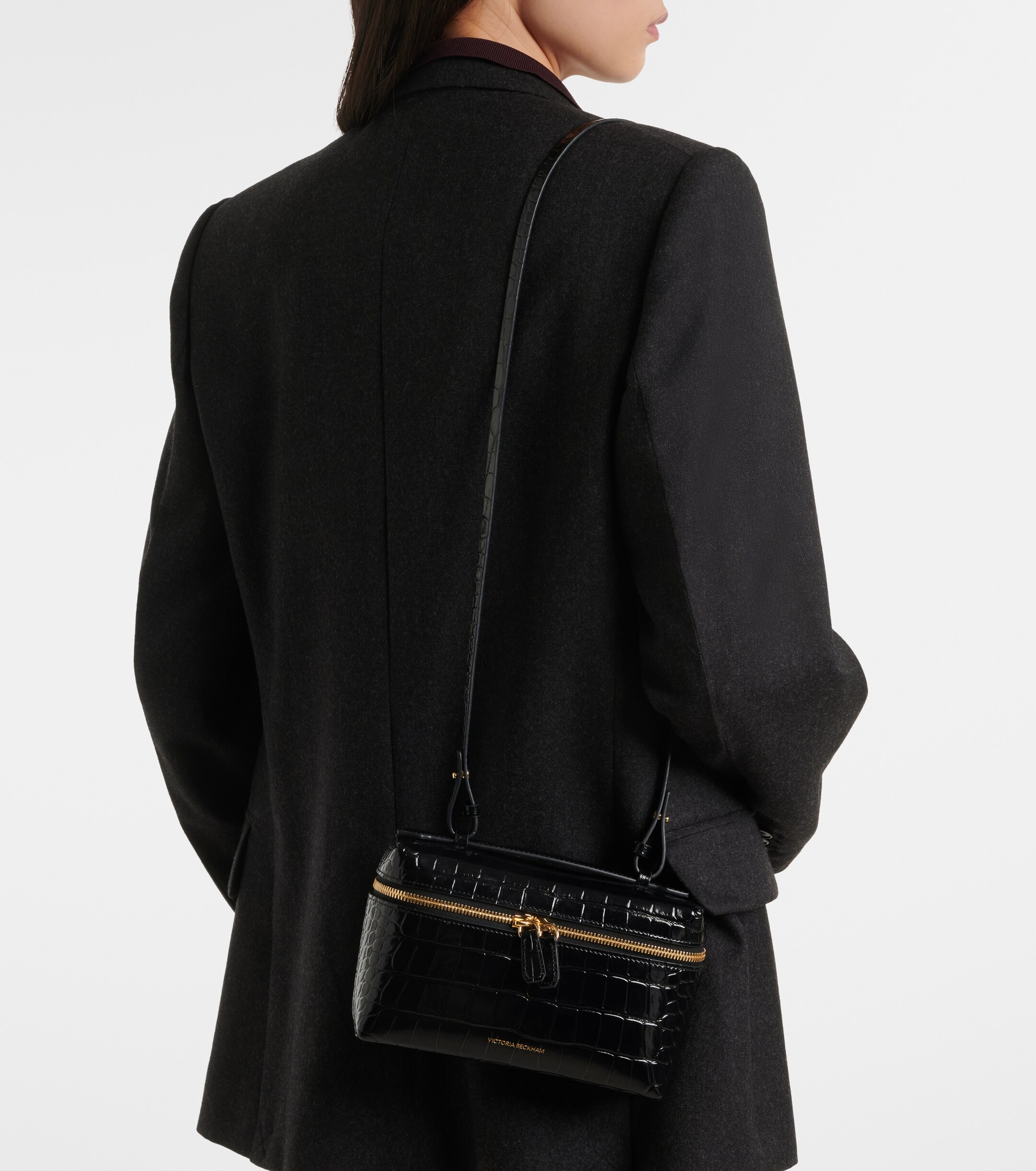 Victoria Beckham Vanity croc-effect leather vanity bag