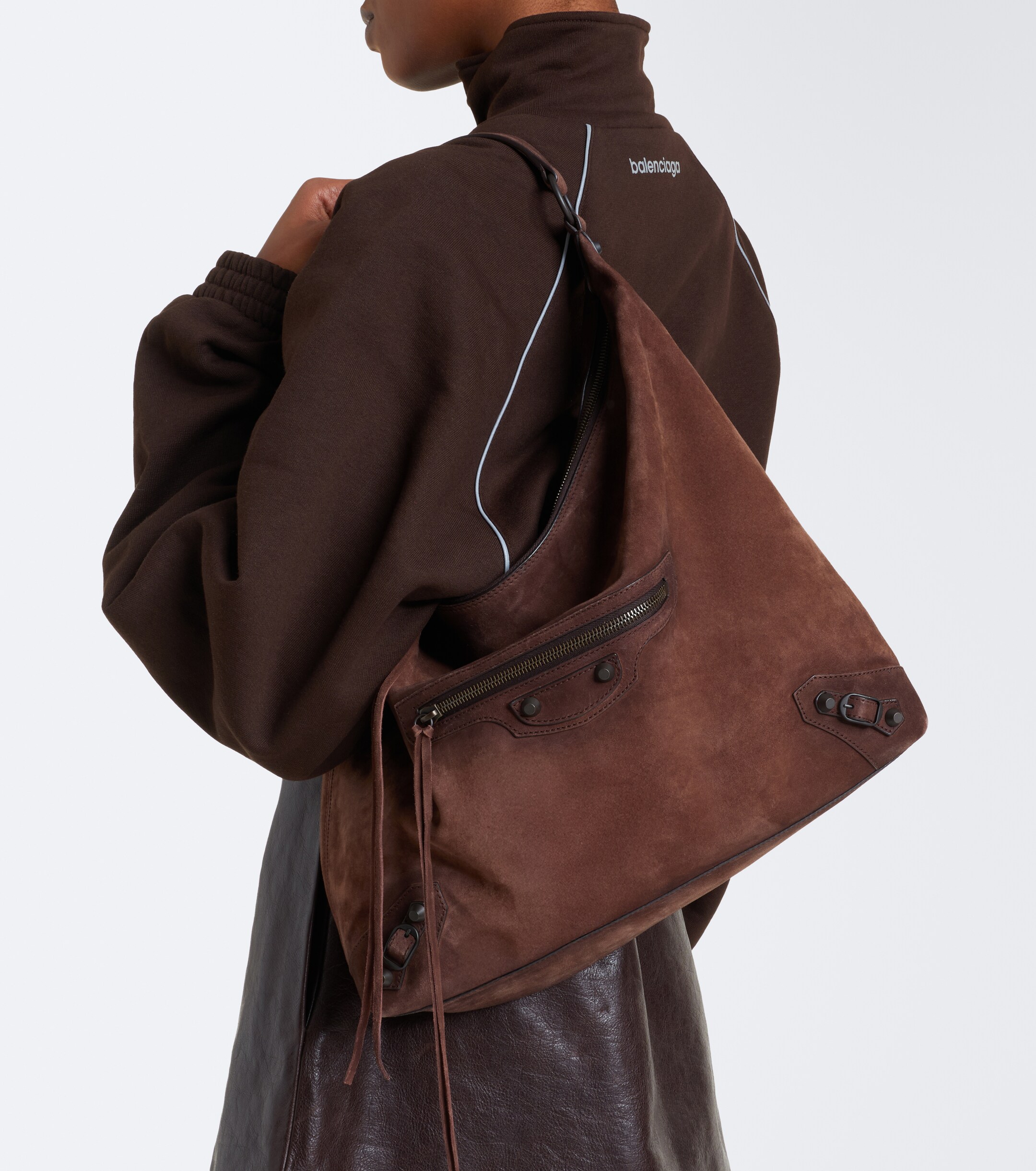 Balenciaga Le City Medium suede tote bag