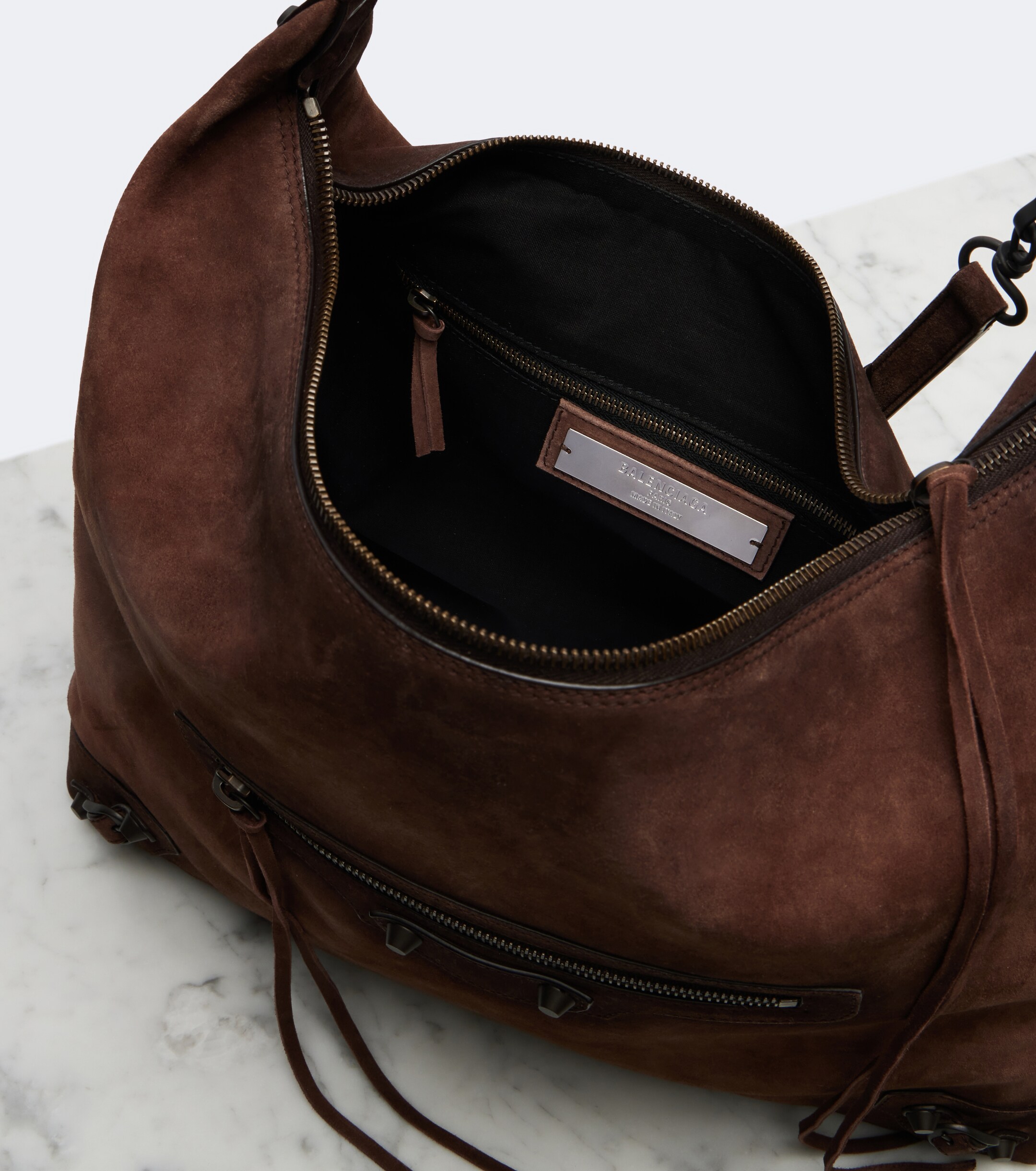Balenciaga Le City Medium suede tote bag
