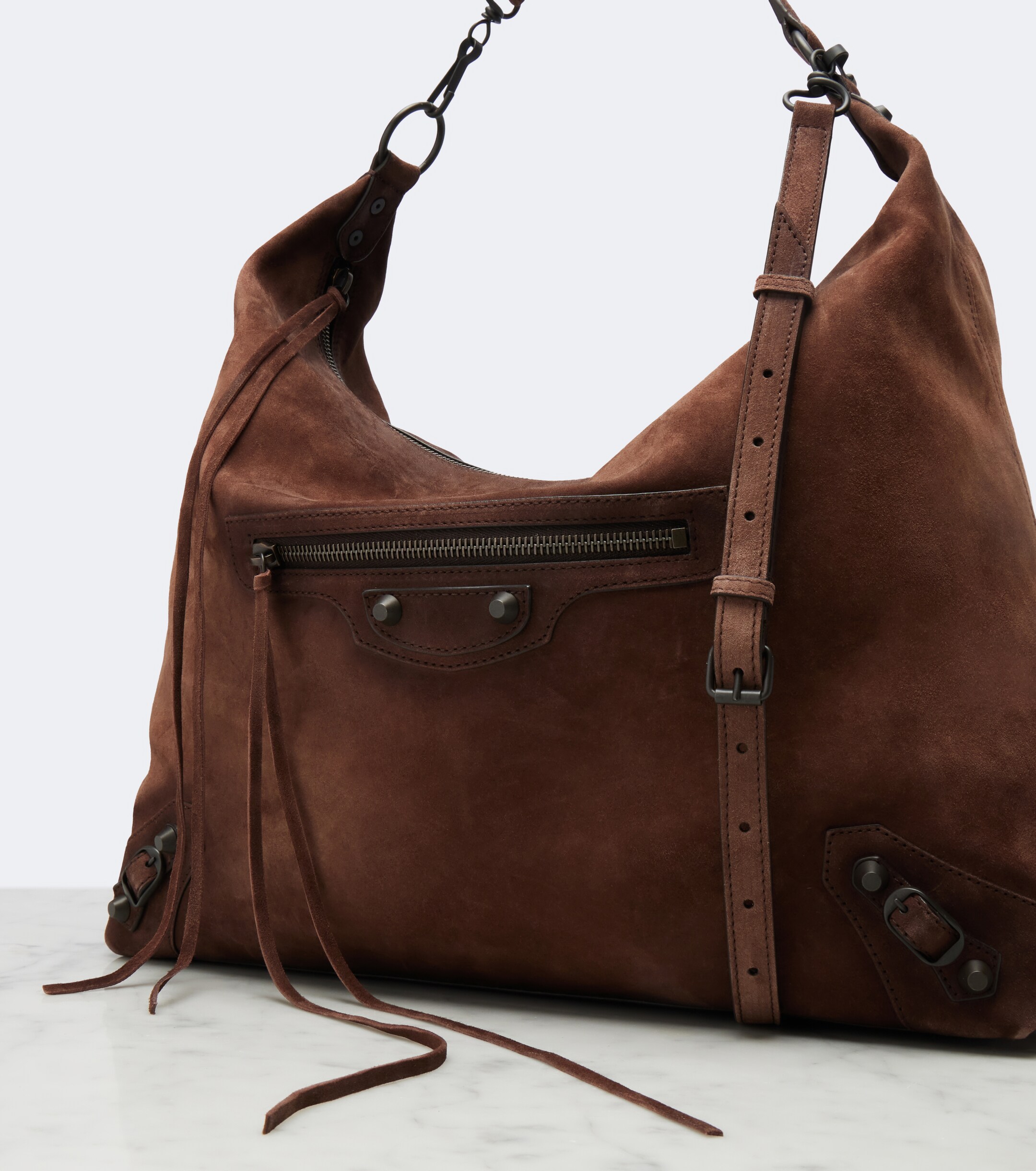 Balenciaga Le City Medium suede tote bag
