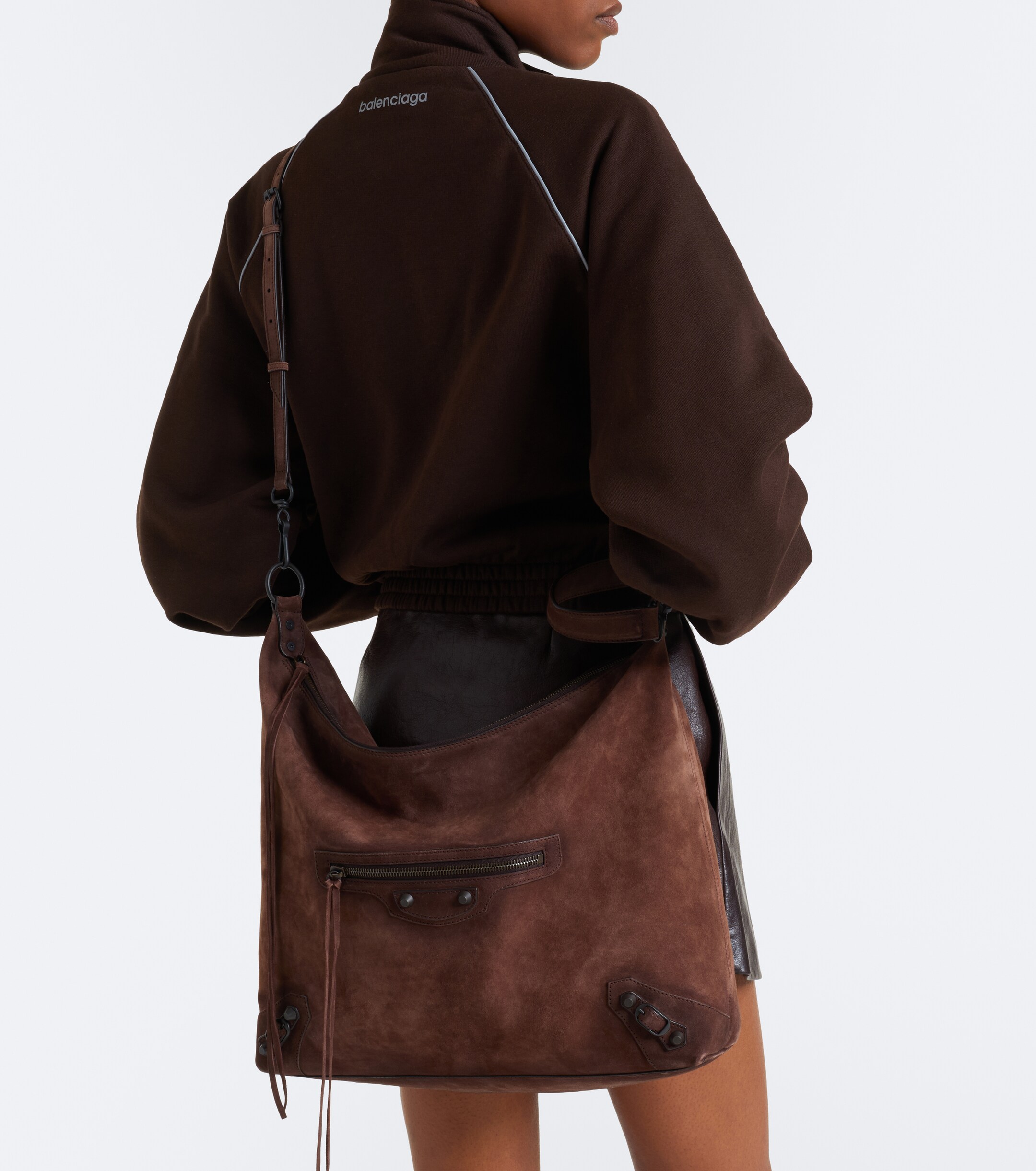 Balenciaga Le City Medium suede tote bag