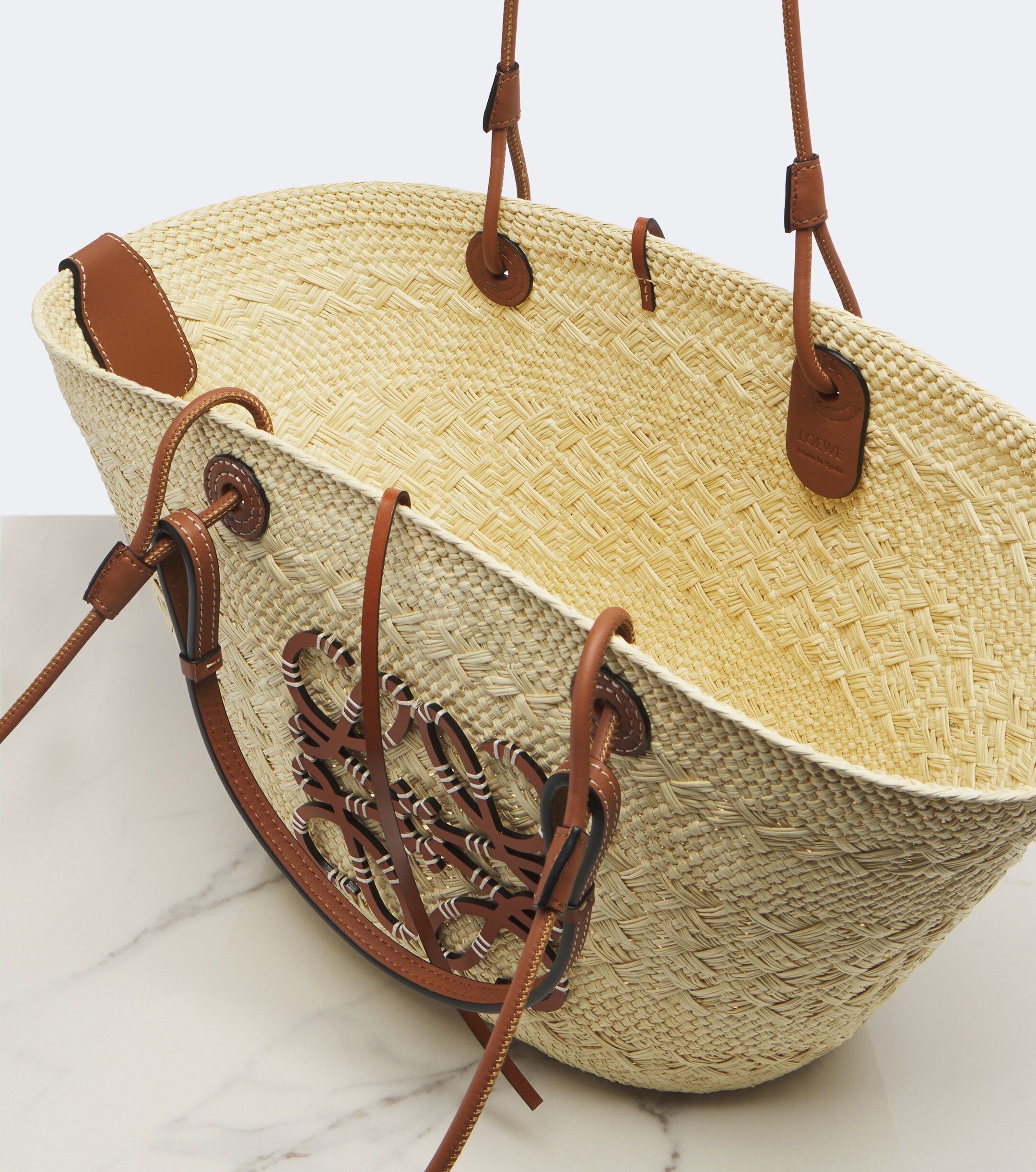 Loewe Anagram Medium leather-trimmed basket bag