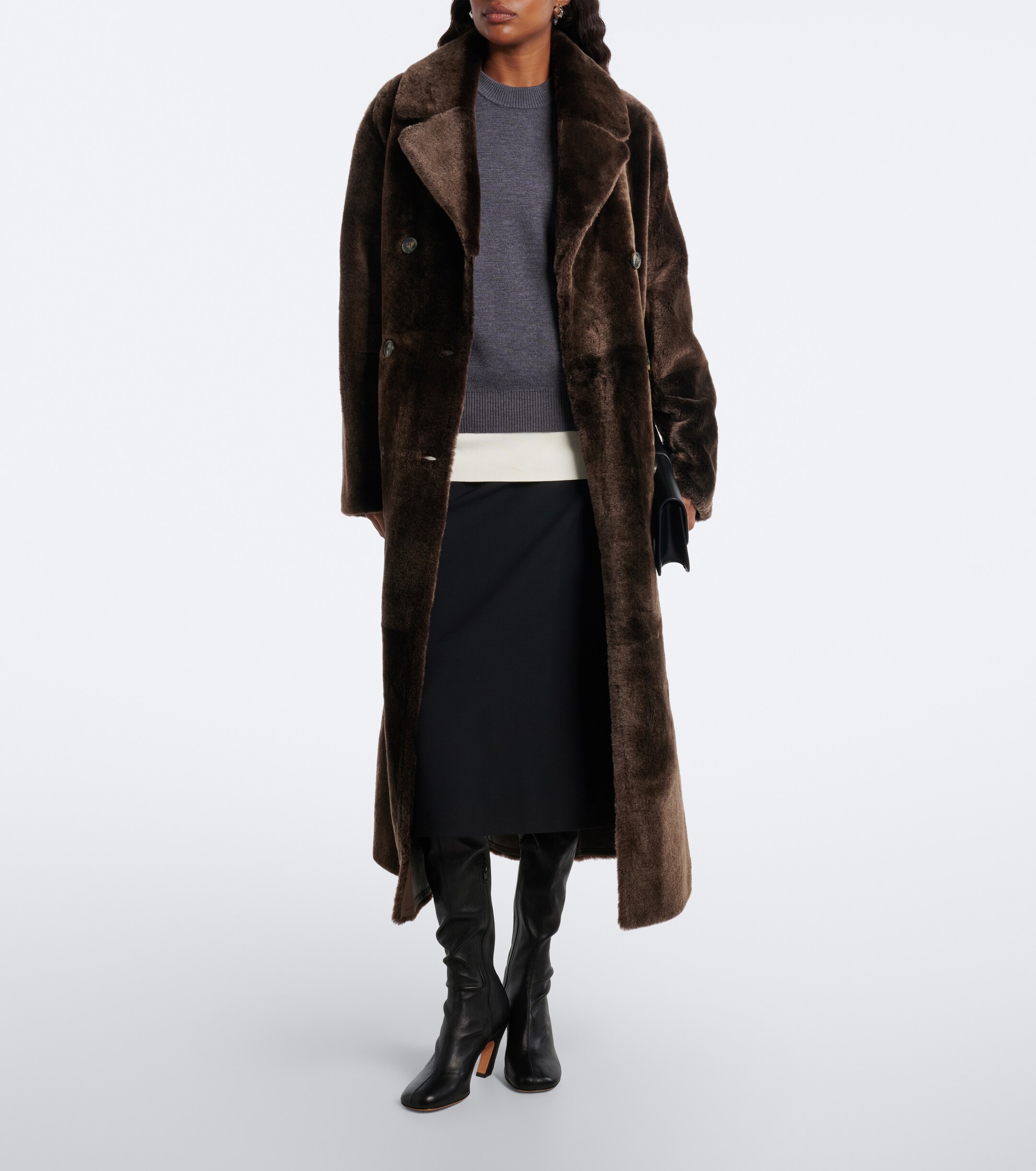 Yves Salomon Yves Salomon Double-breasted shearling coat