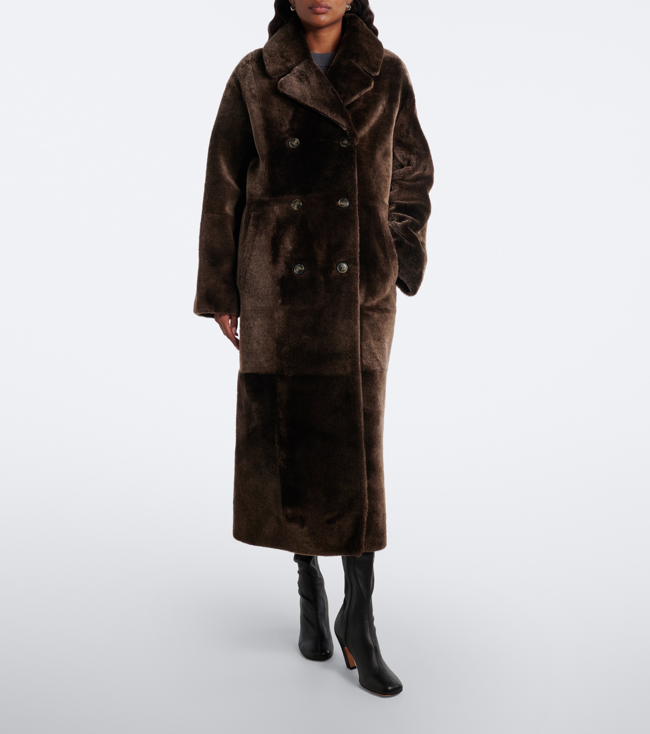 Yves Salomon Yves Salomon Double-breasted shearling coat
