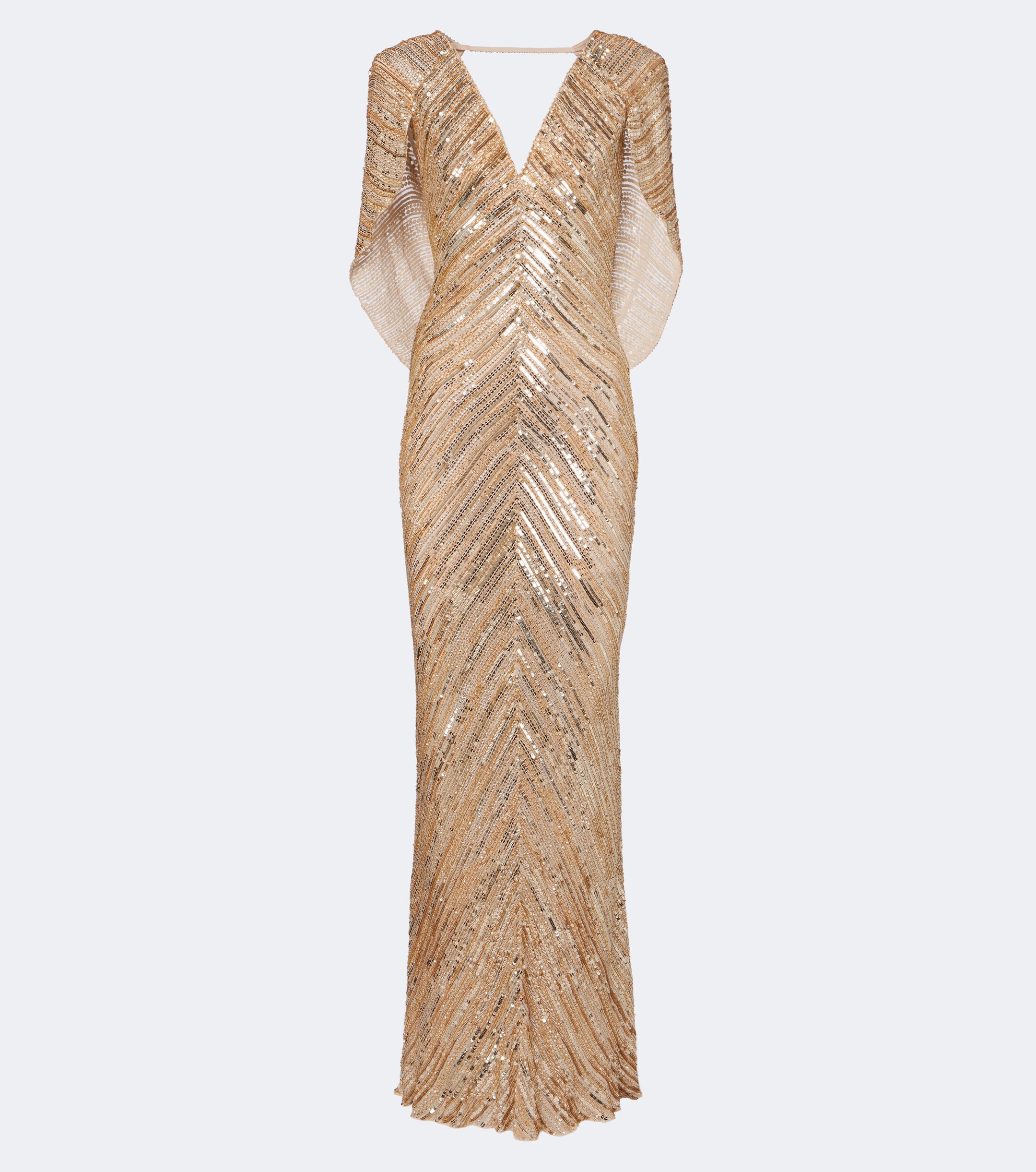 Jenny Packham Jenny Packham Fiore sequined caped gown