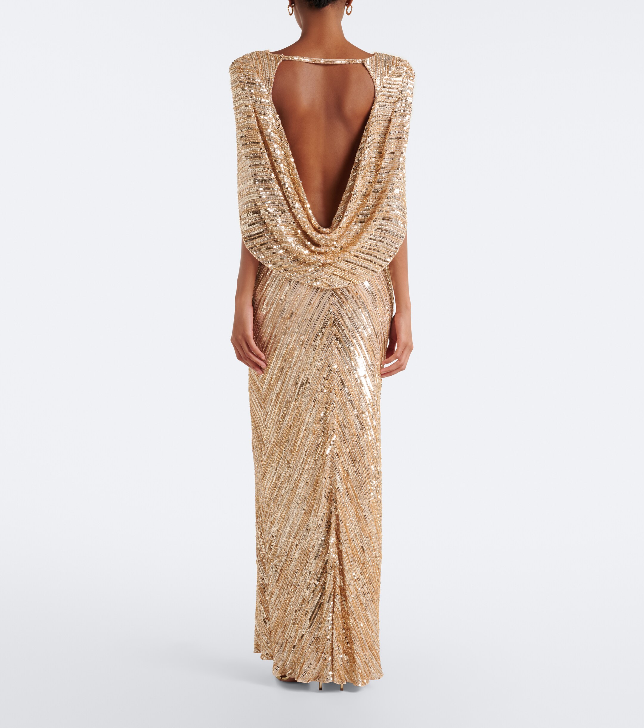 Jenny Packham Jenny Packham Fiore sequined caped gown