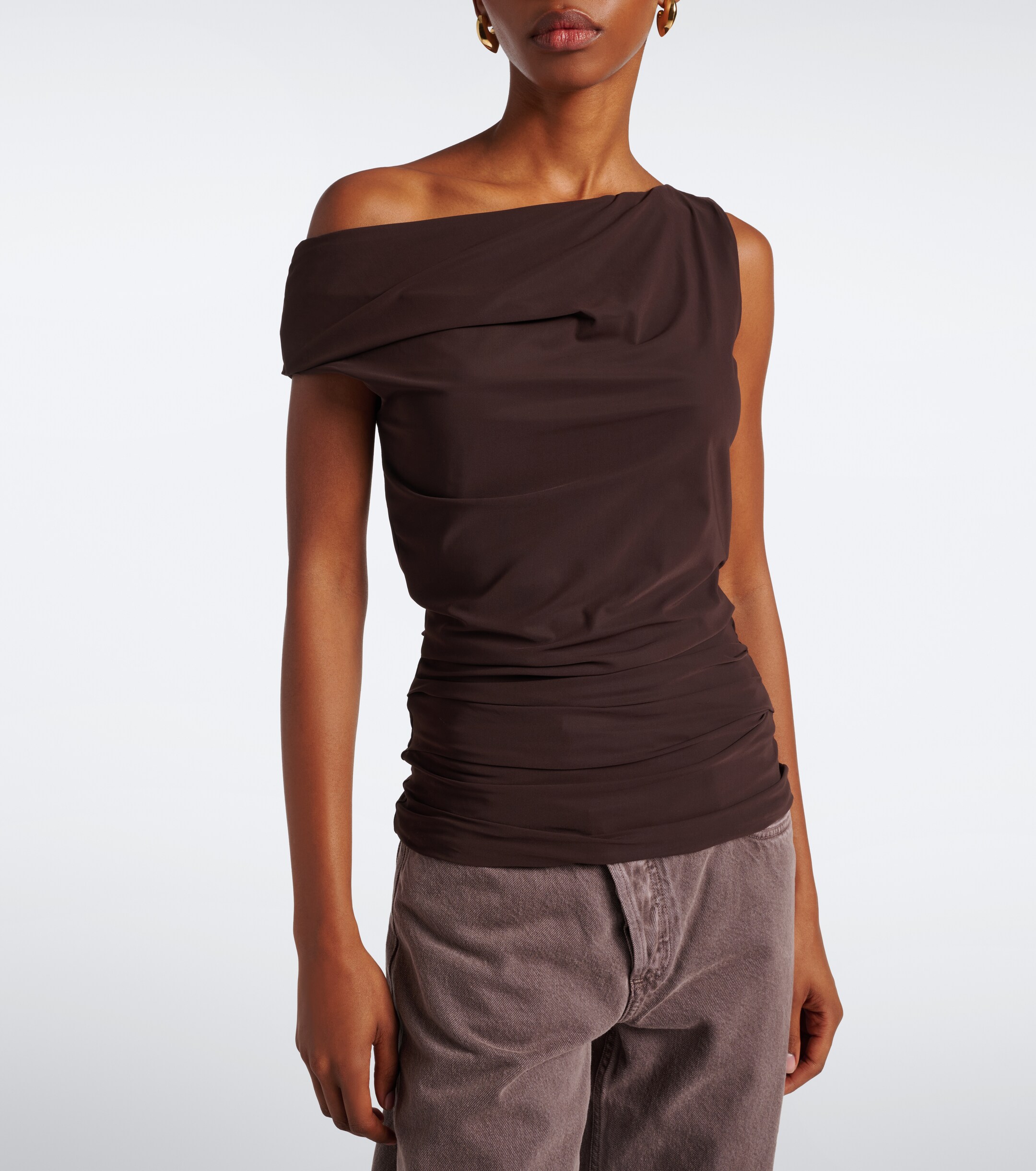 Agolde Agolde Carlin asymmetric draped jersey top