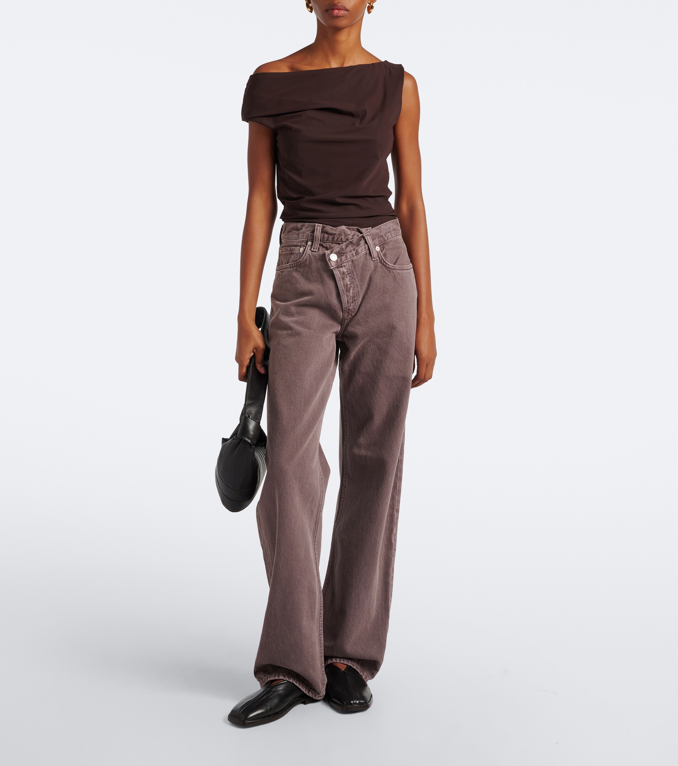 Agolde Agolde Carlin asymmetric draped jersey top