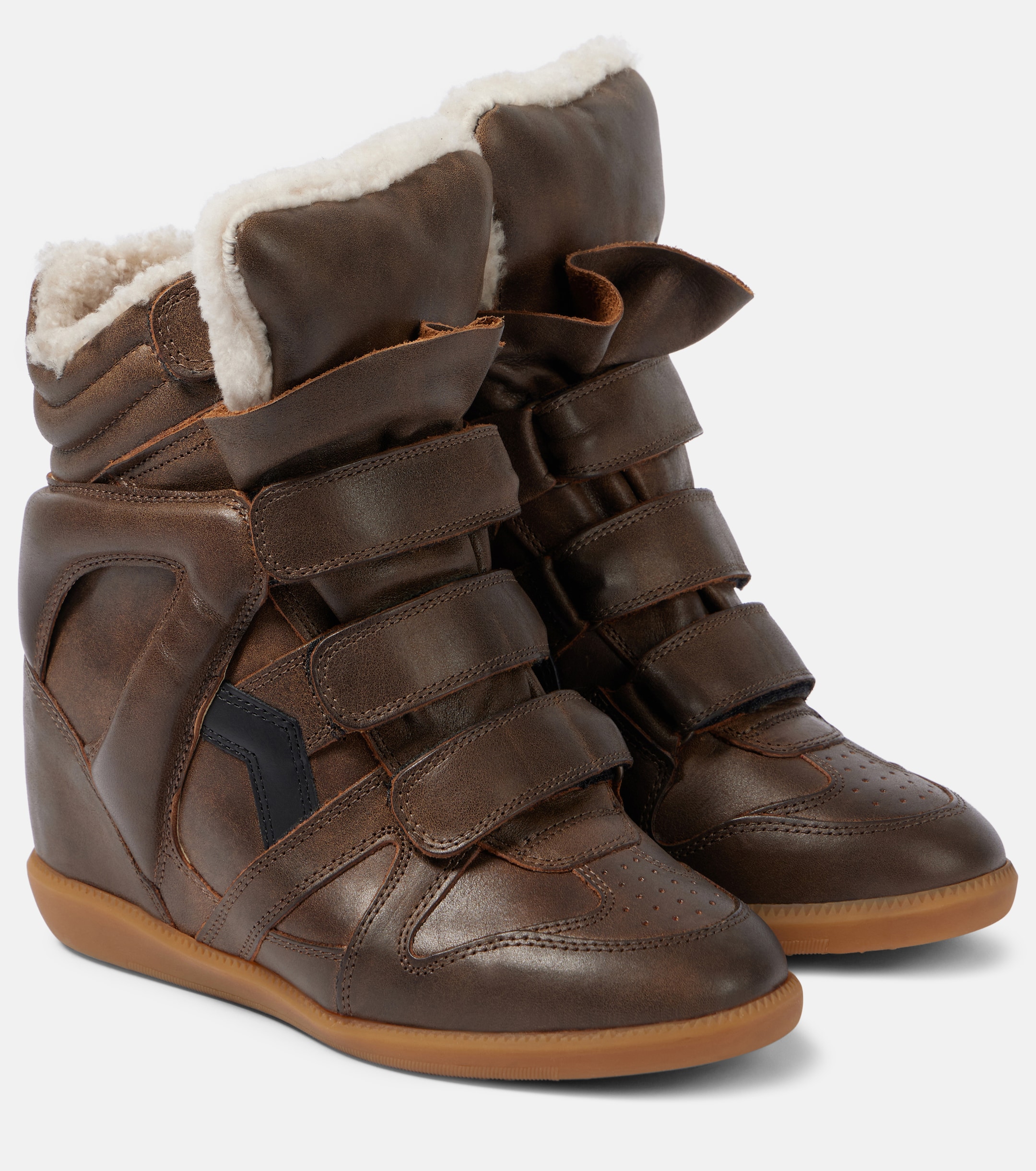 Isabel Marant Bekett 70 shearling-trimmed sneakers