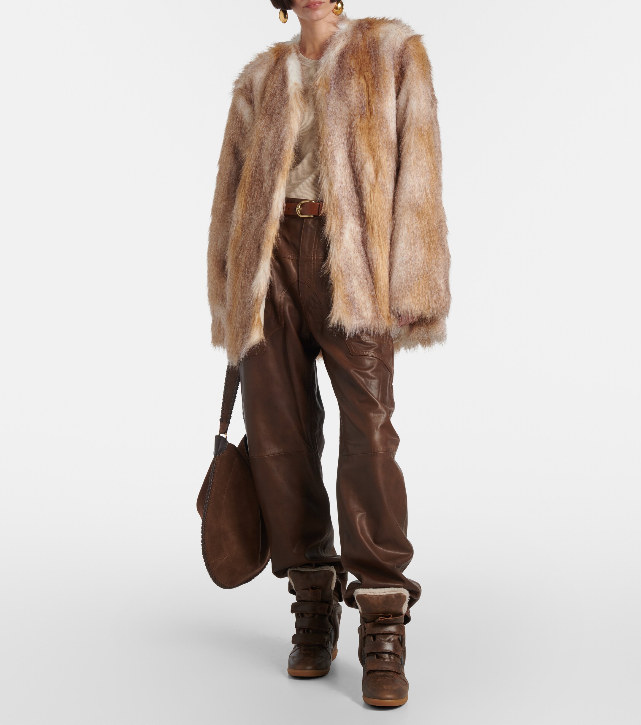 Isabel Marant Bekett 70 shearling-trimmed sneakers