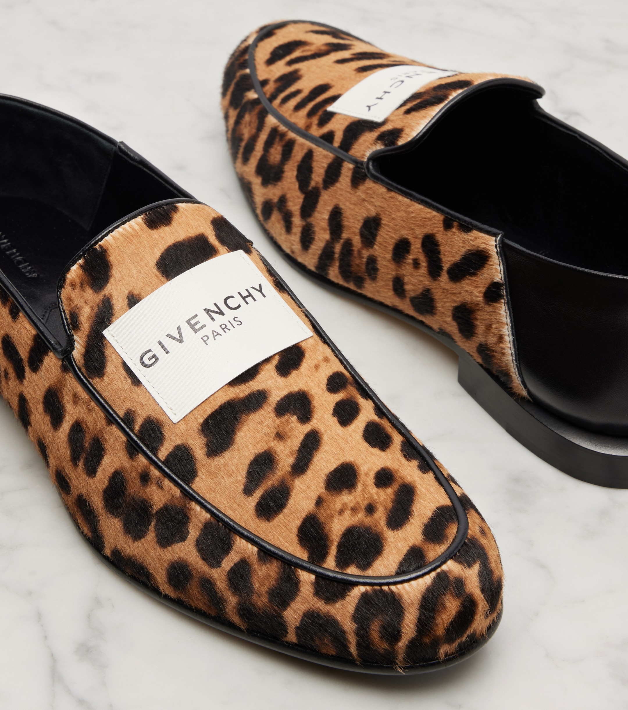 Givenchy Label leopard-print pony hair loafers thumbnail