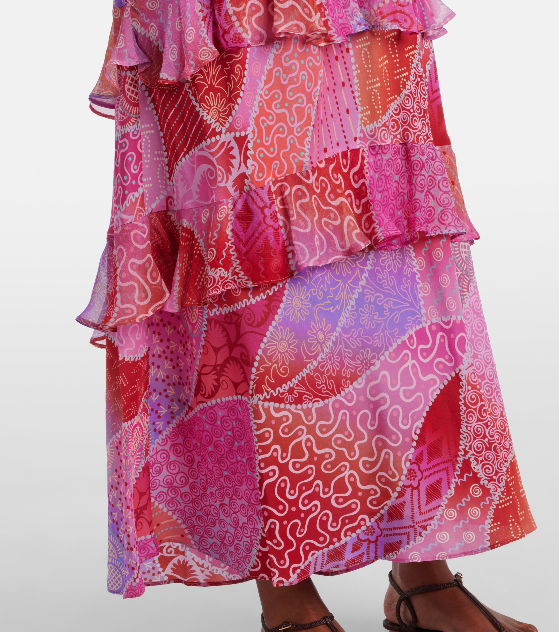 RIXO Meena printed silk maxi dress