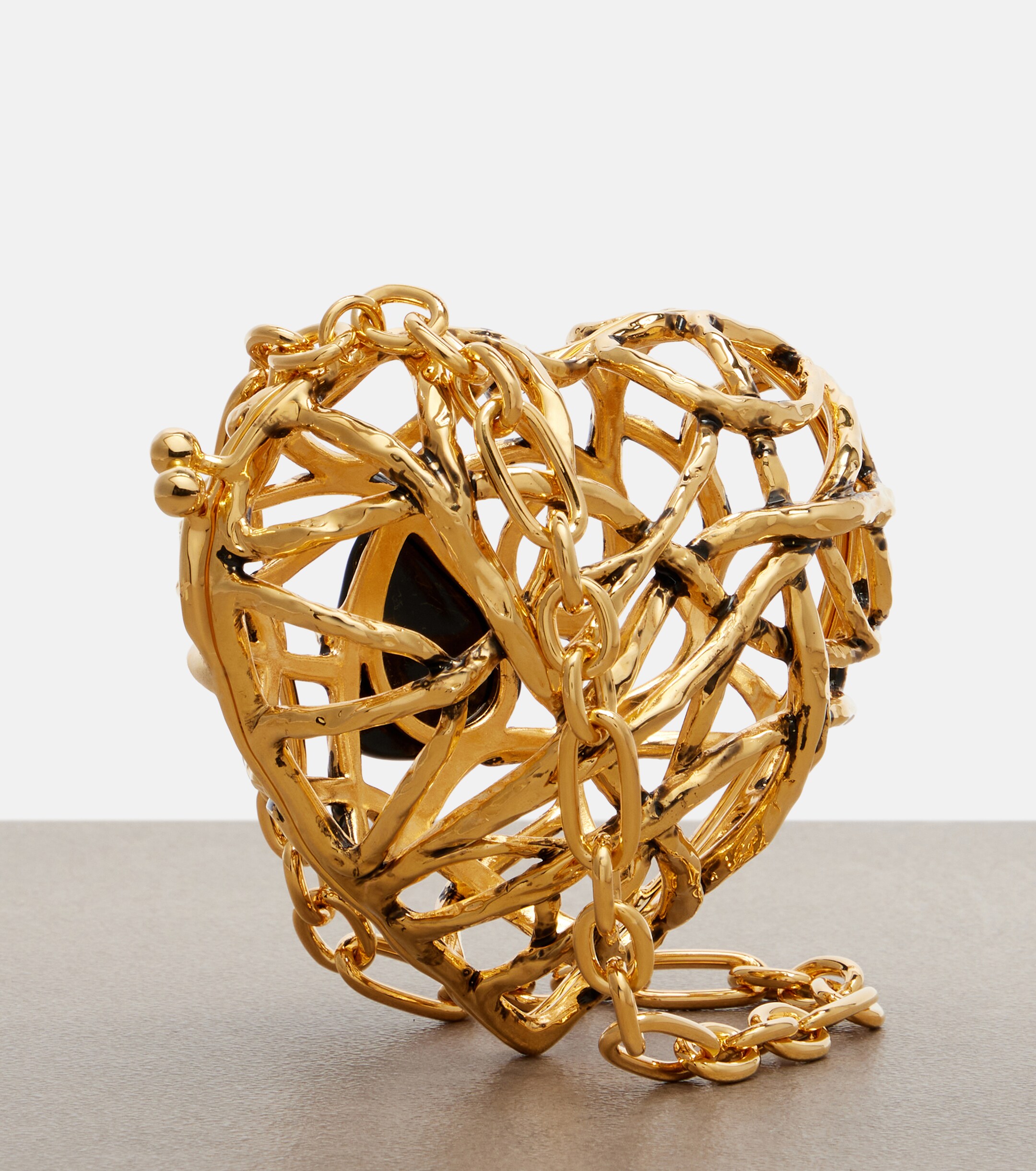 Saint Laurent Heart embellished clutch