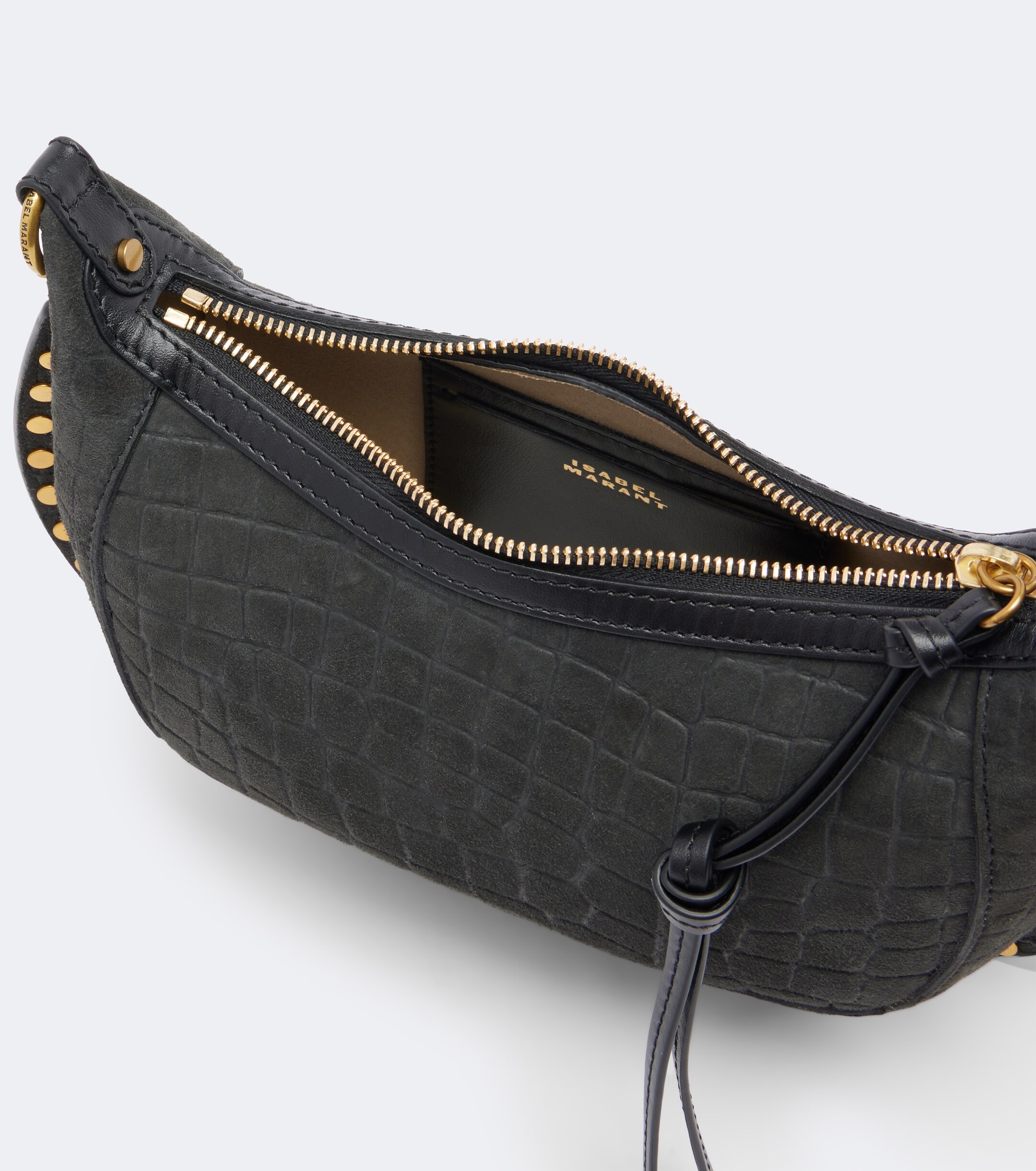 Isabel Marant Oskan Small croc-effect suede shoulder bag