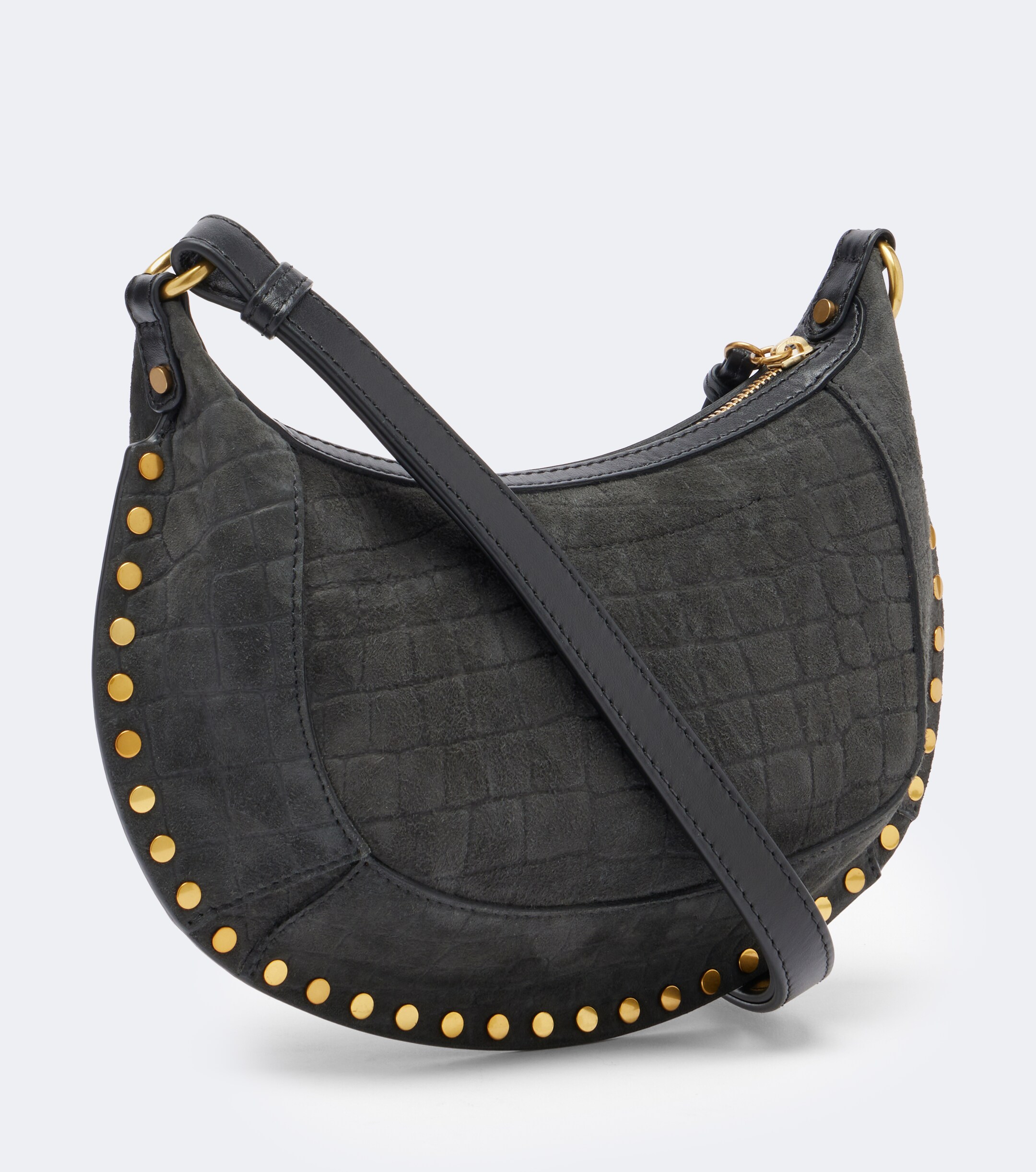 Isabel Marant Oskan Small croc-effect suede shoulder bag