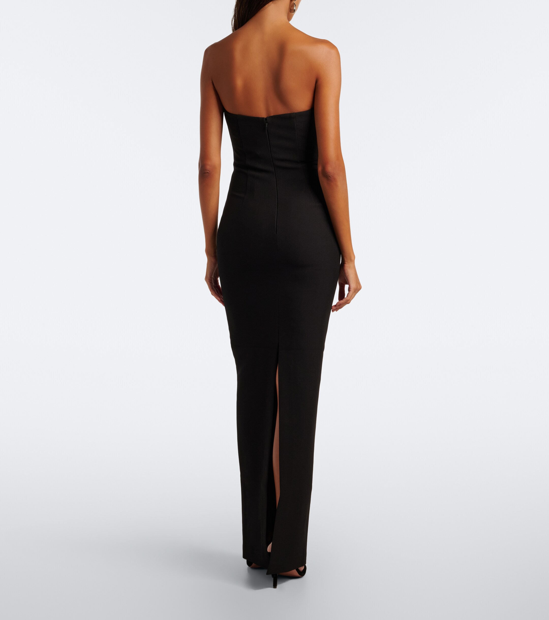 Roland Mouret Roland Mouret Floral-appliqué crêpe bustier gown