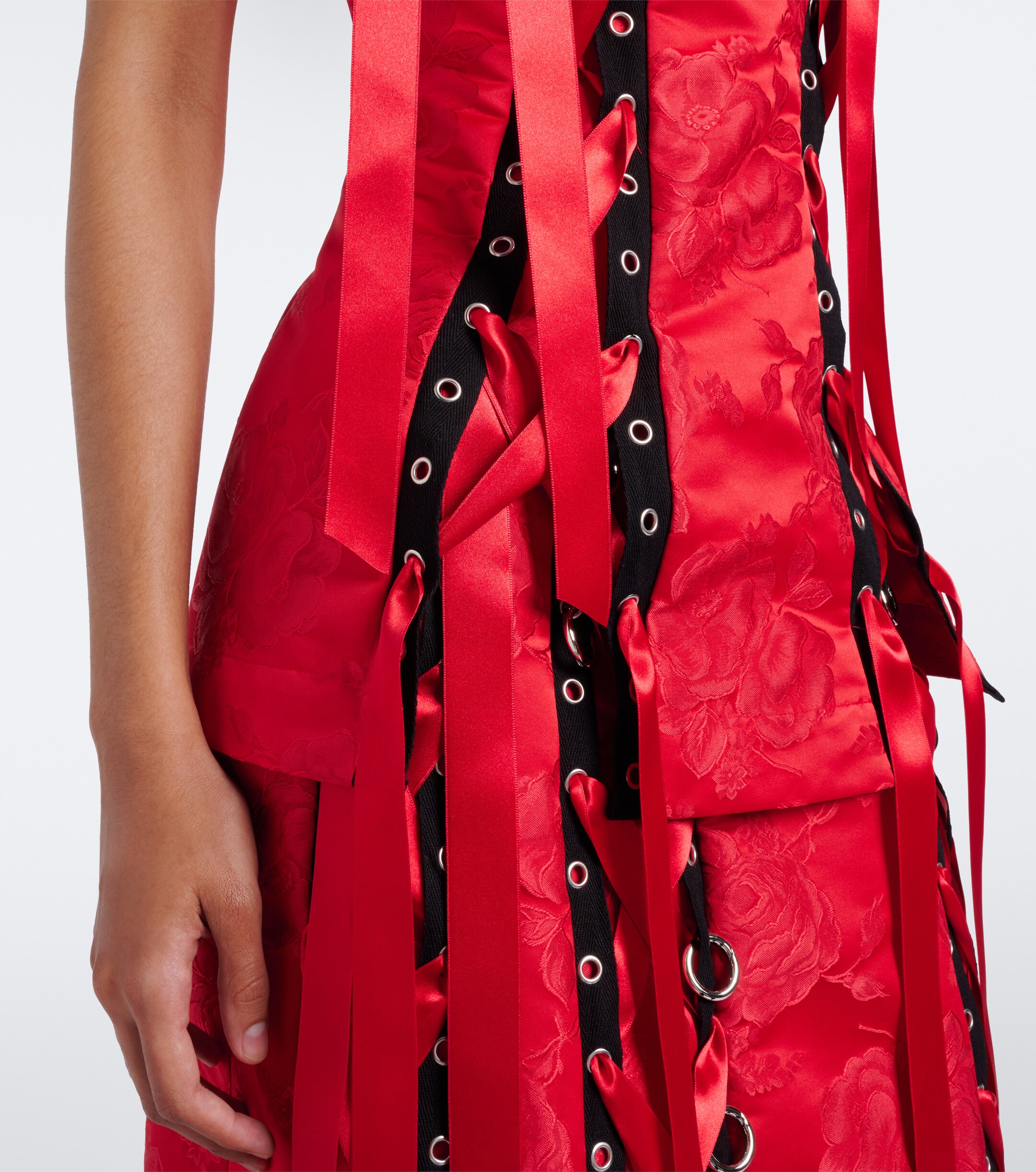 Simone Rocha Simone Rocha Bow-detail floral brocade top