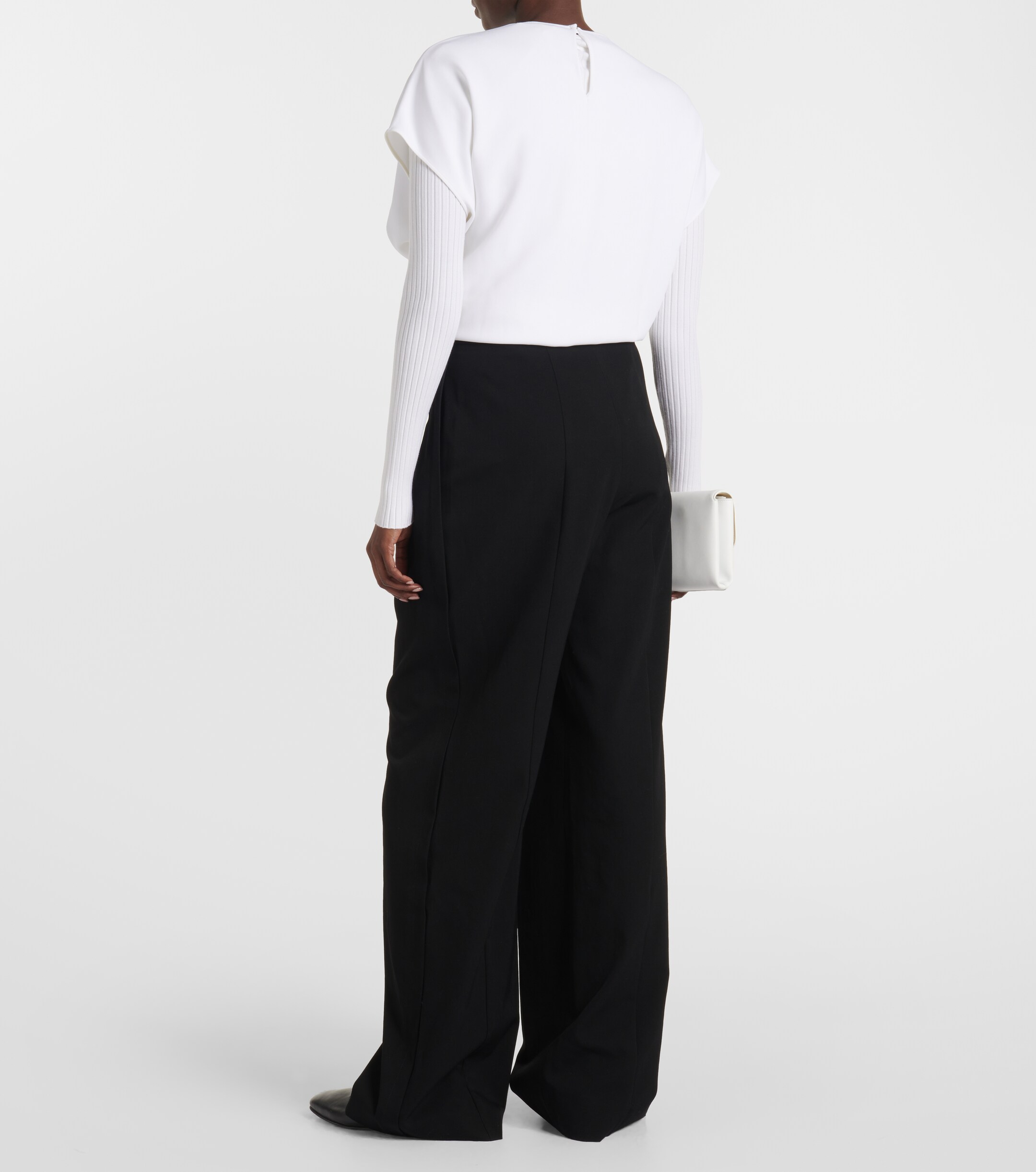 Fforme Faye high-rise wool wide-leg pants