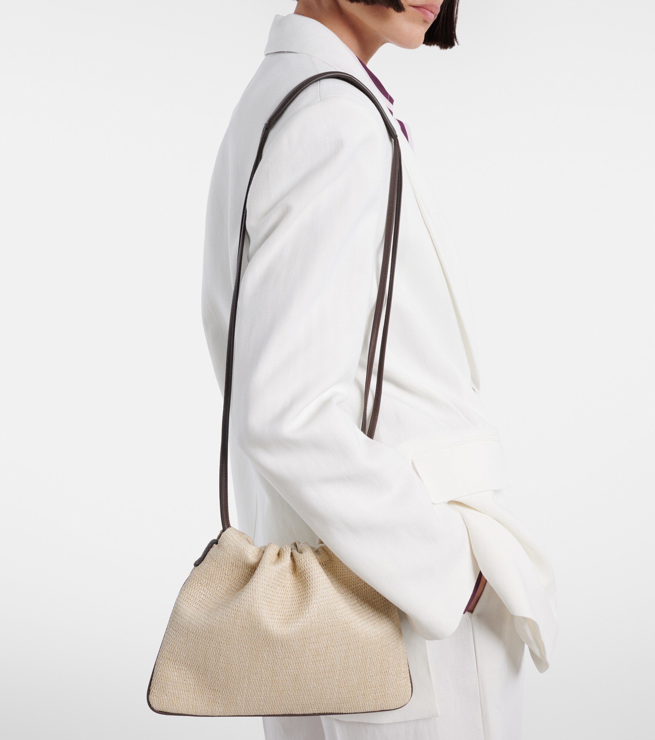 Brunello Cucinelli Mini canvas crossbody bag
