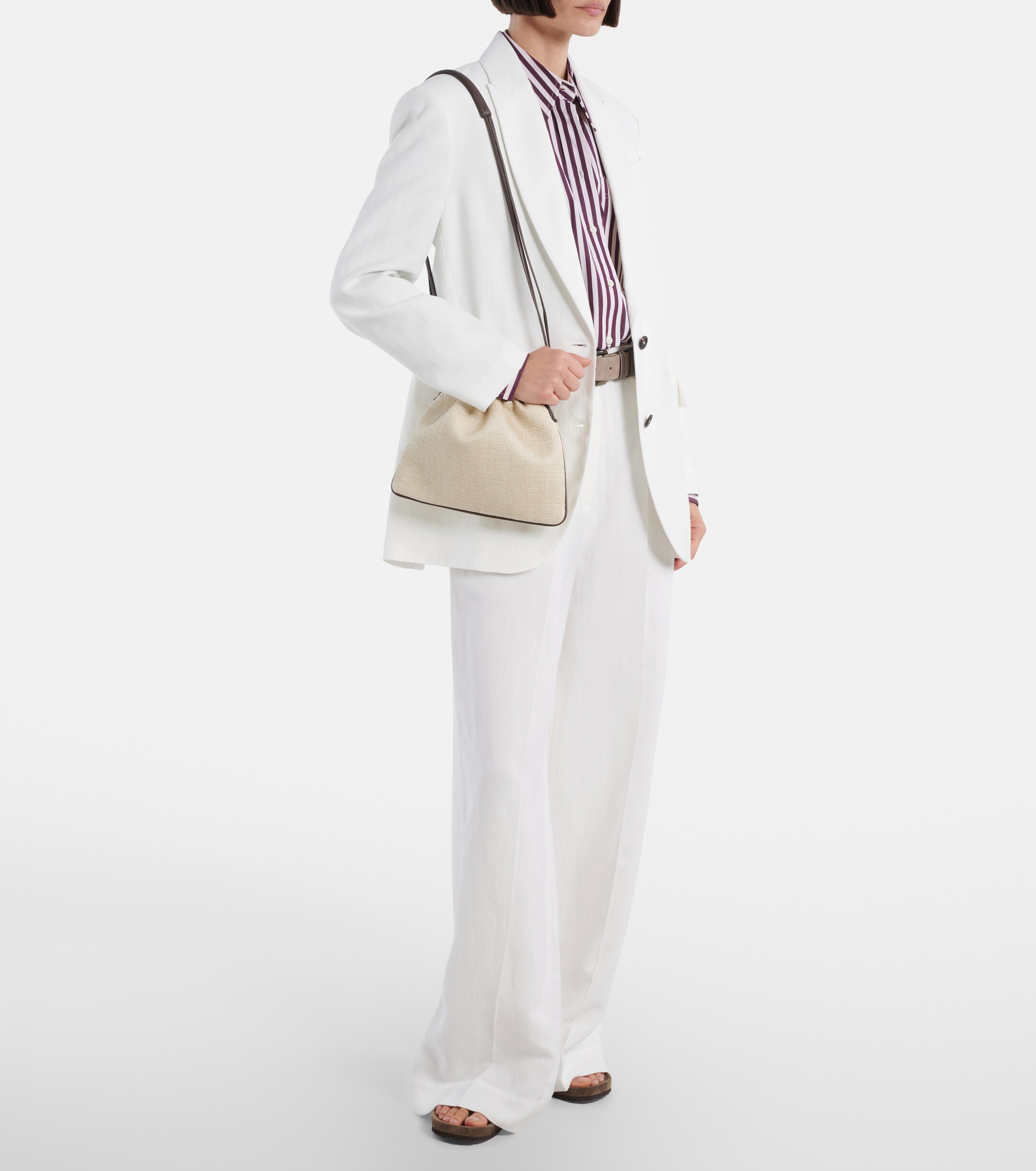 Brunello Cucinelli Mini canvas crossbody bag