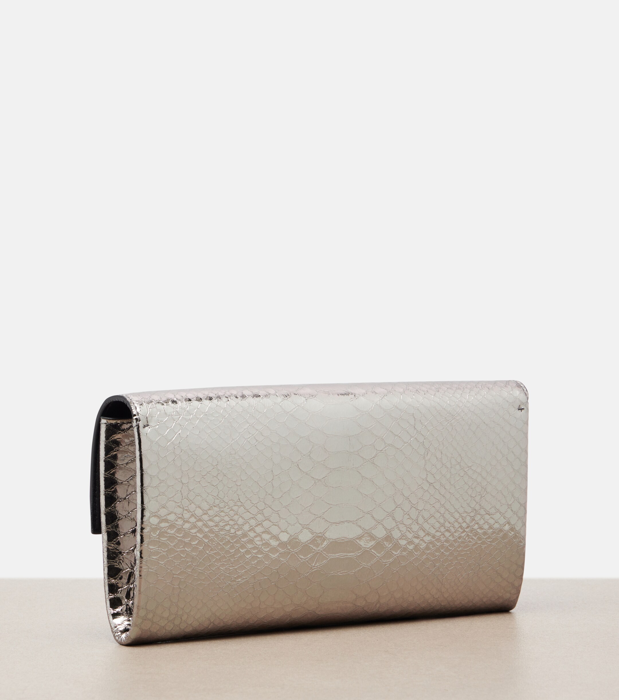 Tom Ford Jean snake-effect metallic leather clutch
