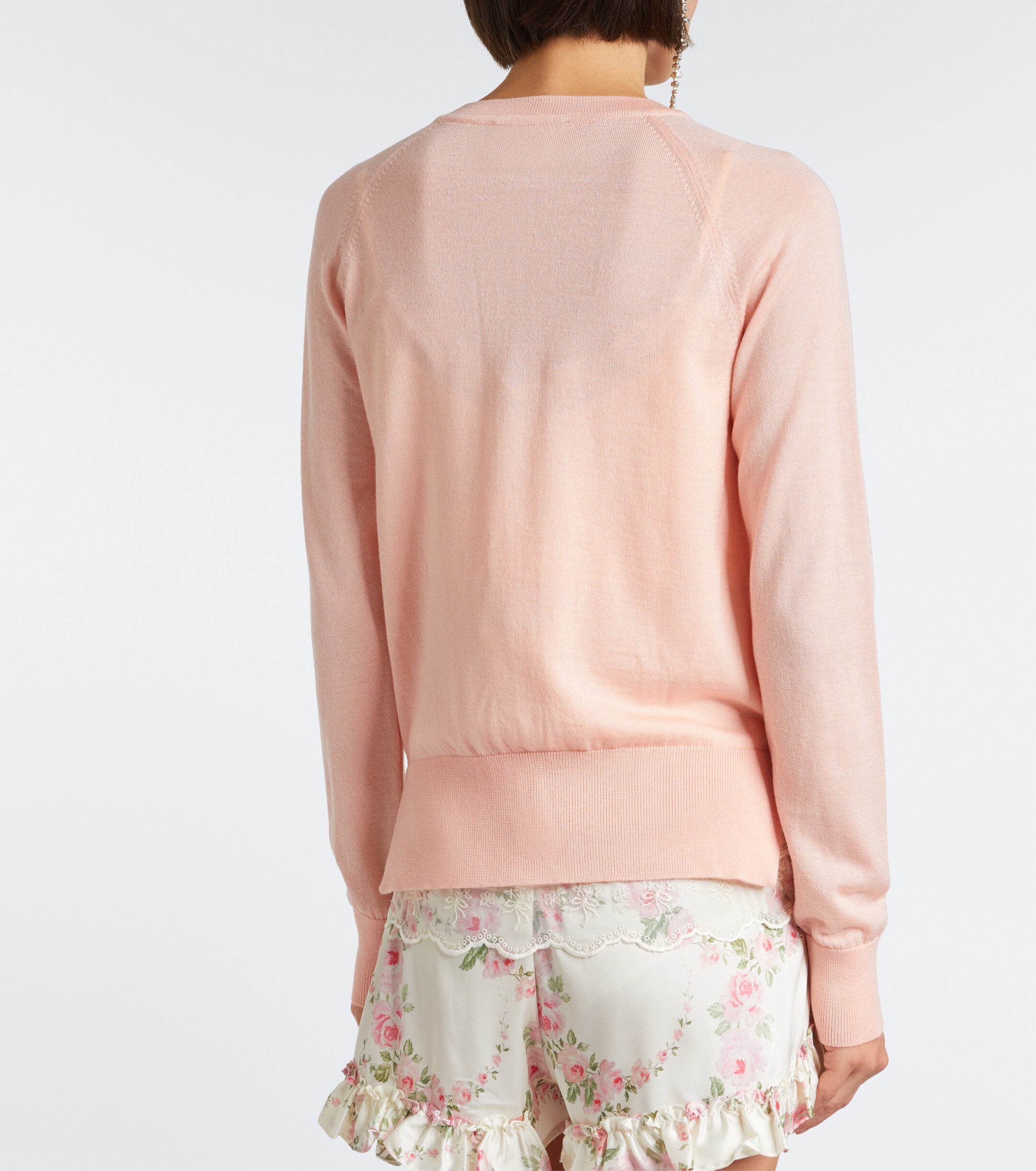 Simone Rocha Simone Rocha Crystal-embellished wool and silk cardigan