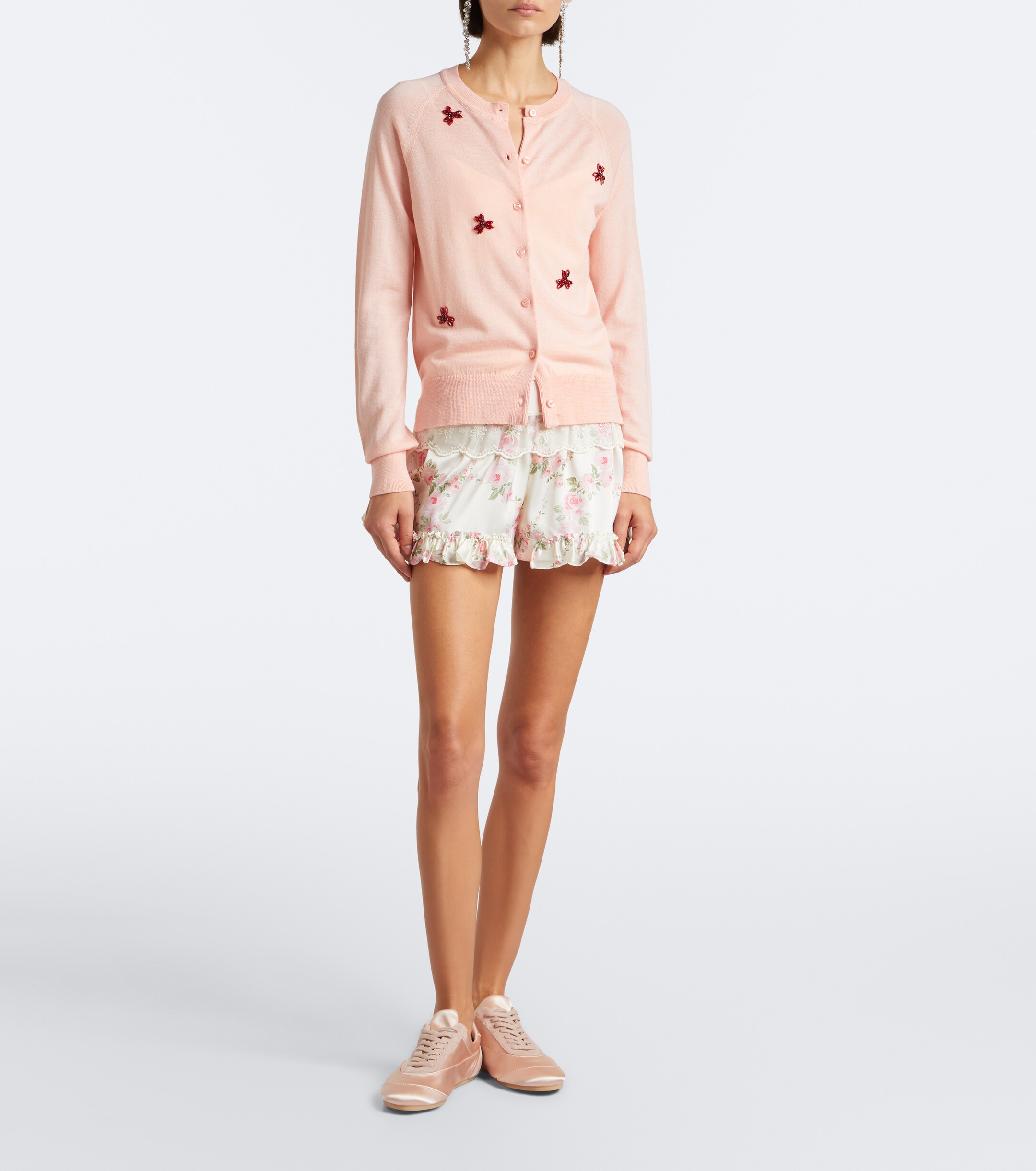 Simone Rocha Simone Rocha Crystal-embellished wool and silk cardigan