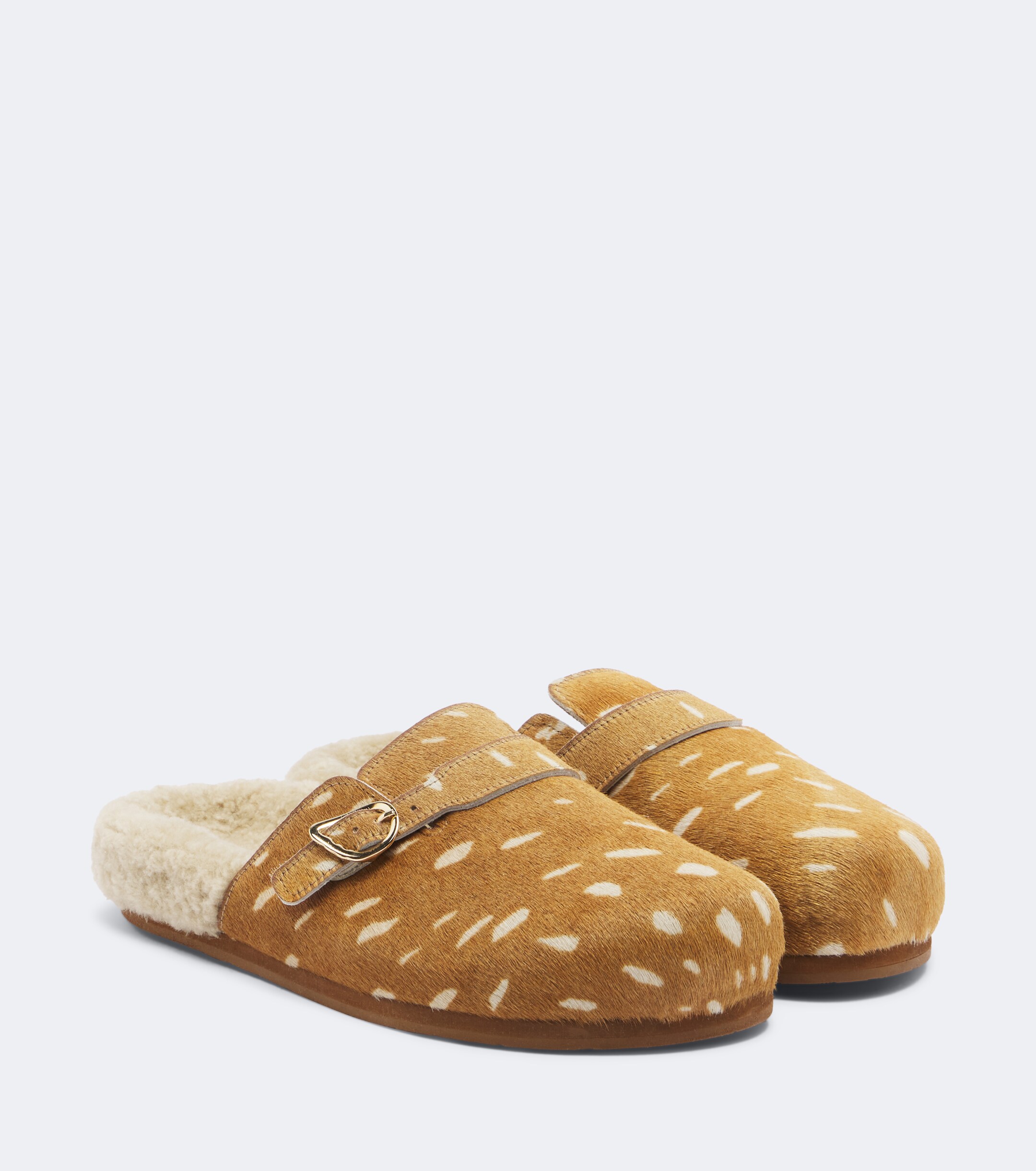 Ancient Greek Sandals Ancient Greek Sandals Vasilitsa shearling-trimmed calf hair clogs